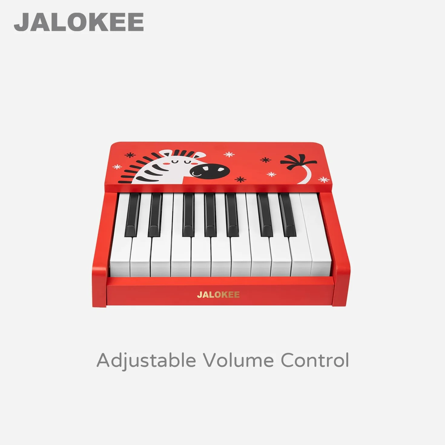 Teclado de piano para niños, 18 teclas piano digital, mini instrumento educativo de música, juguete de madera para bebés, niñas y niños (Rojo)