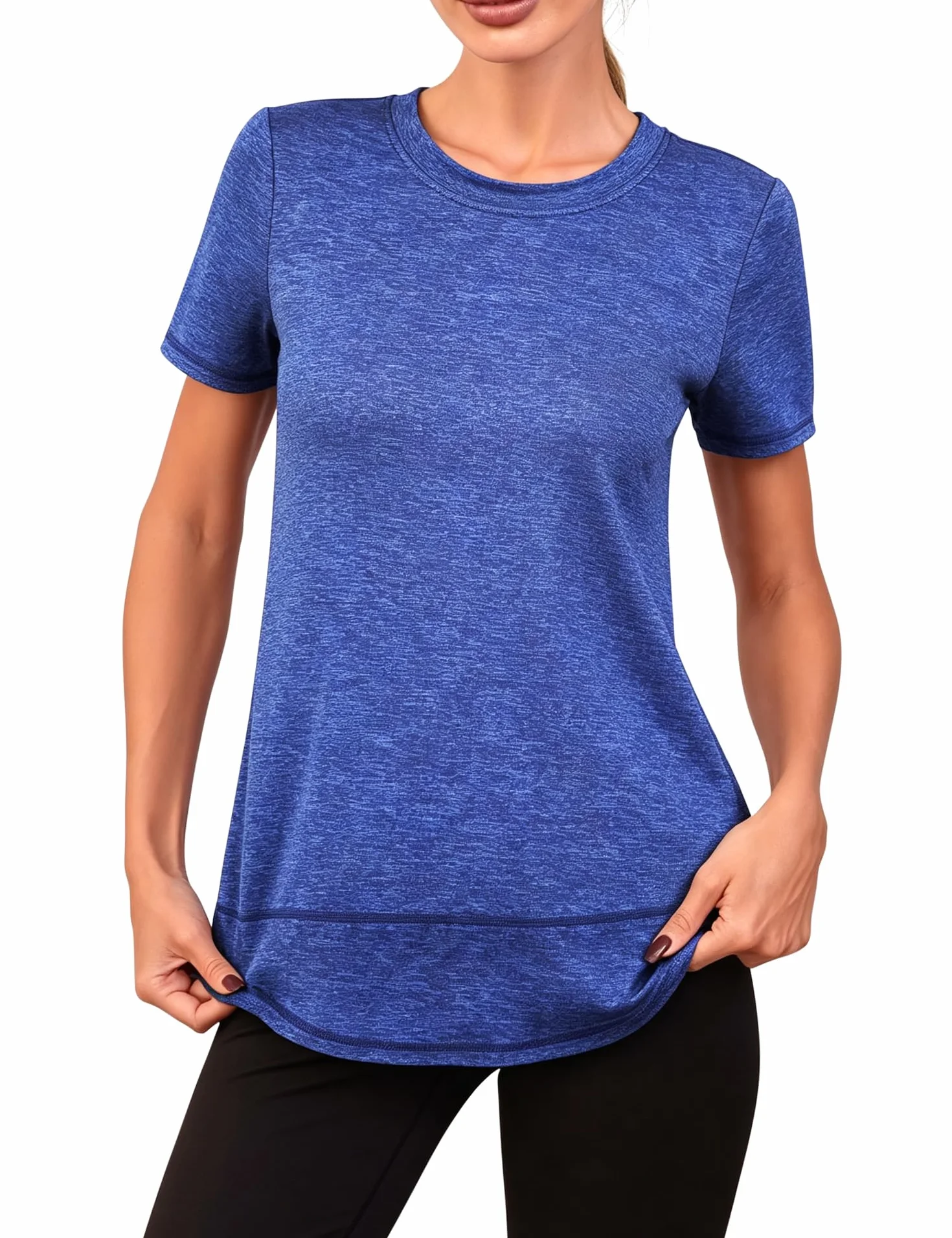 Camiseta Deportiva Mujer Slim Fit Manga Corta Secado Rápido Yoga Running