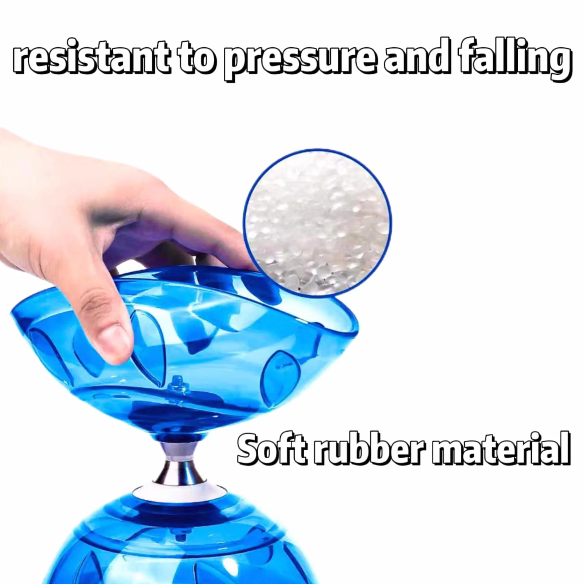 Diábolo con Rodamientos de Bolas, Juego de Malabarismo, Ideal para Deportes al Aire Libre (Azul)