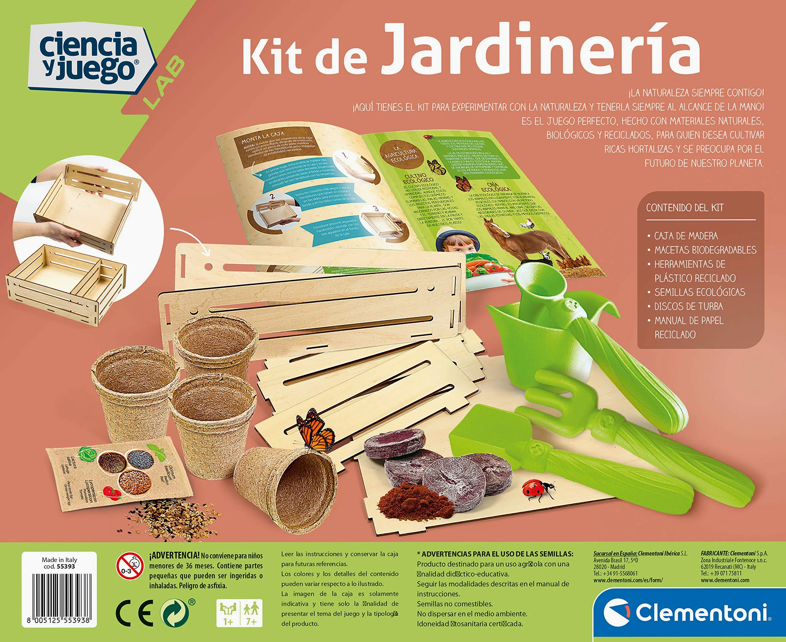 Clementoni - Kit de Jardinería - Juego científico a Partir de 7 años, Juguete en español (55393)