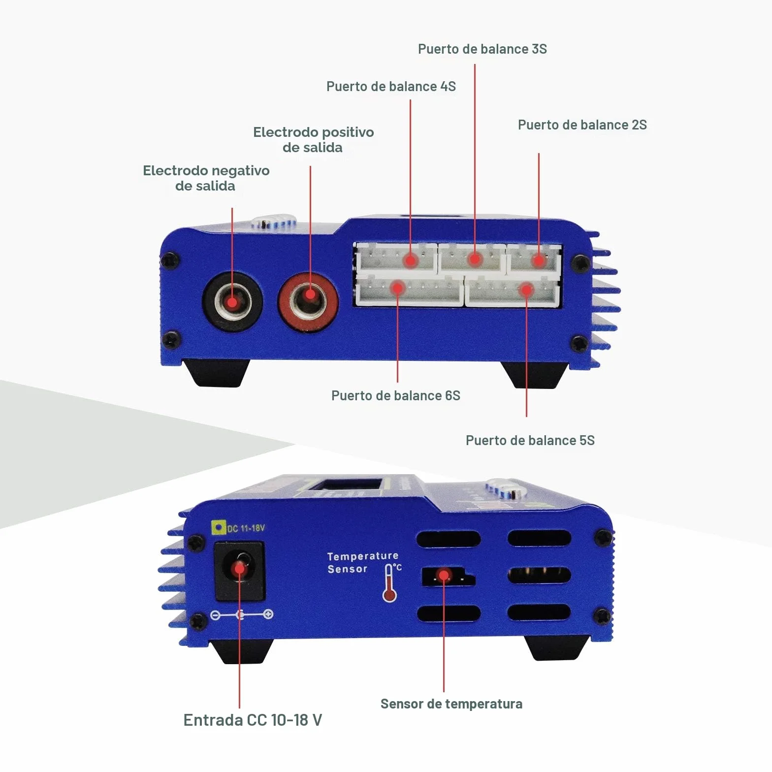 Cargador LiPo de 80 W 6A Balance Profesional Cargador de Alta Potencia para LiPo/Li-Ion/Life (1-6S), NiMH/NiCd (1-15S), Cargador RC de LED con Fuente de alimentación