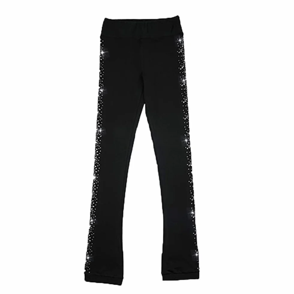LIUHUO Leggings Negros Patinaje Artístico Niñas Ropa Entrenamiento Cristales Calidad