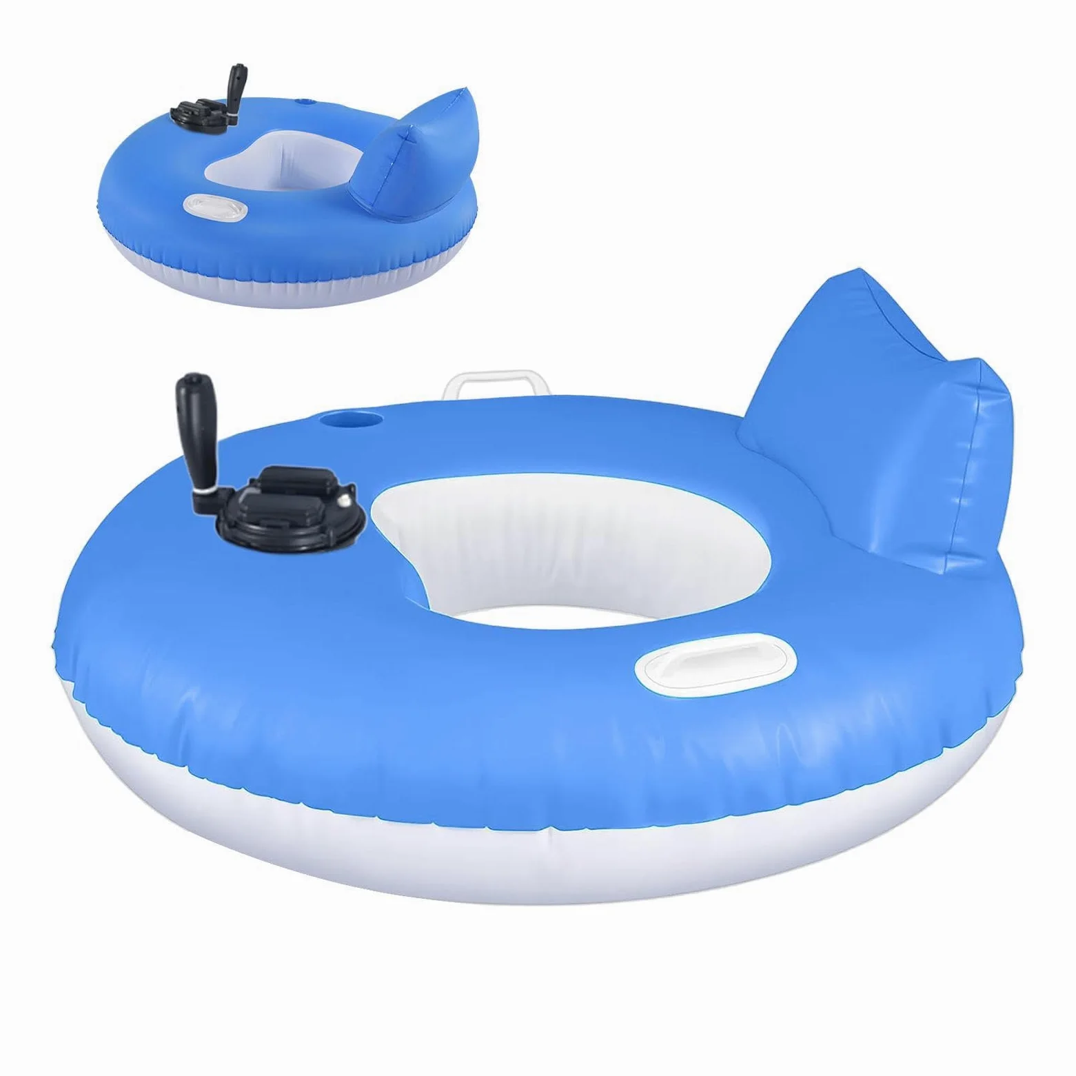 Flotador Motorizado (Tamaño Adulto) – Propulsión Eléctrica Integrada Recargable | Silla Hinchable Agua con Respaldo Plegable Piscina, Lago, Río, Playa – Colchón Tumbona Portátil Hombre