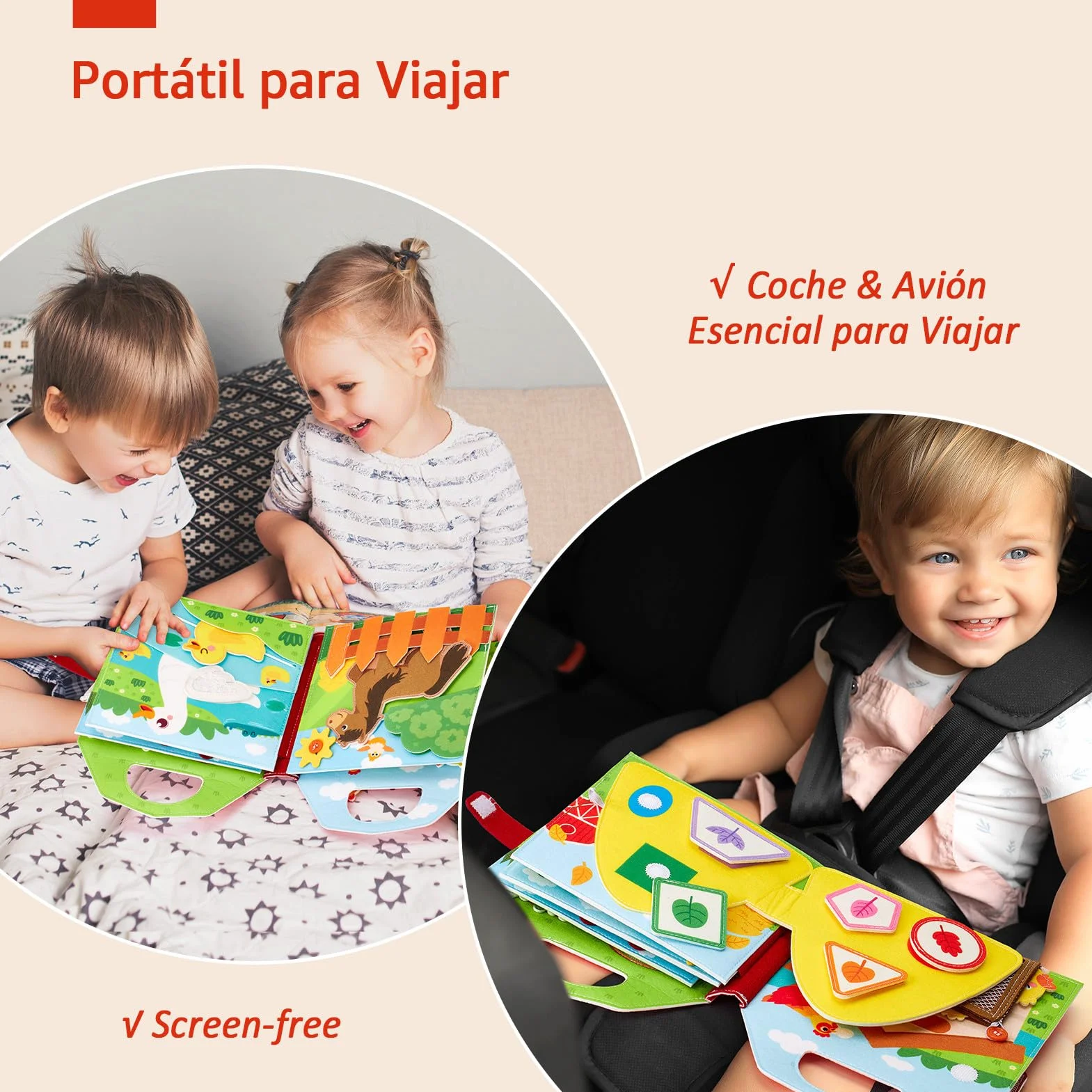 hahaland Libro Montessori 1 año - Busy Board Montessori Juguetes Interactivo Niños 1 2 3 año - Busy Book Fieltro Paneles Educativos Regalo para Niño Niña