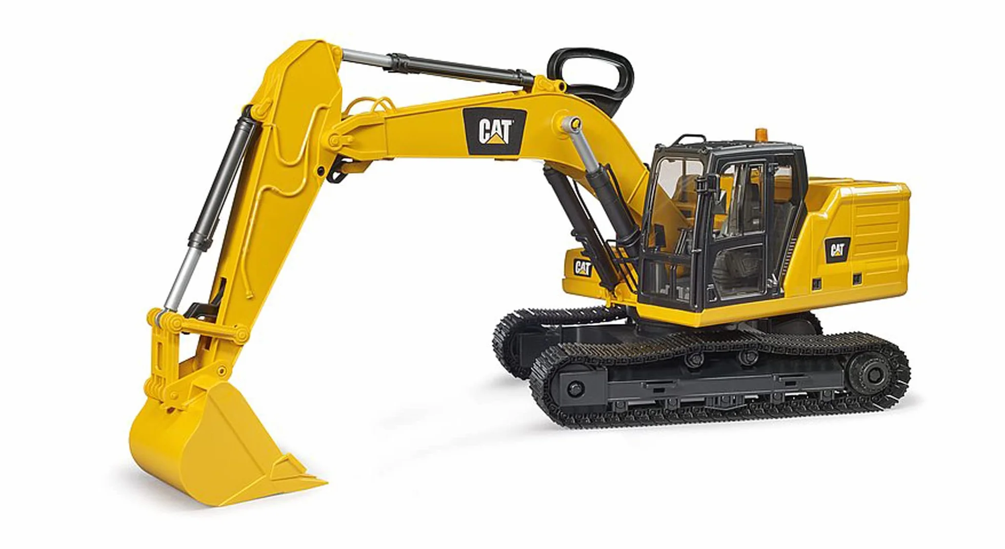 bruder 02483 - Excavadora de cuchara Cat, vehículo para obras, excavadora de cuchara, vehículo