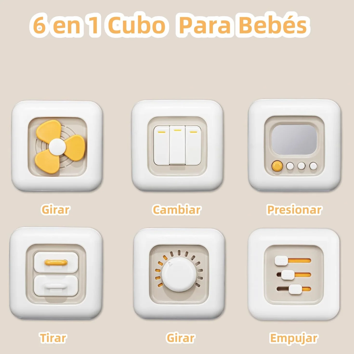 VORENUS Cubo de actividades 6 en 1 Montessori | Juguete sensorial educativo para niños de 1-3 años 12+ meses para desarrollo cognitivo y motor