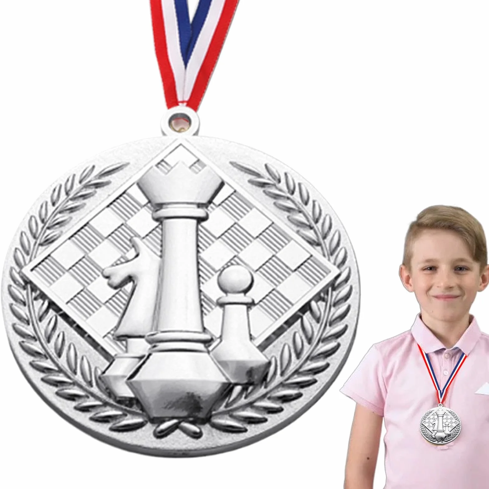 Medallas de ajedrez en relieve de oro y plata de bronce para niños y adolescentes