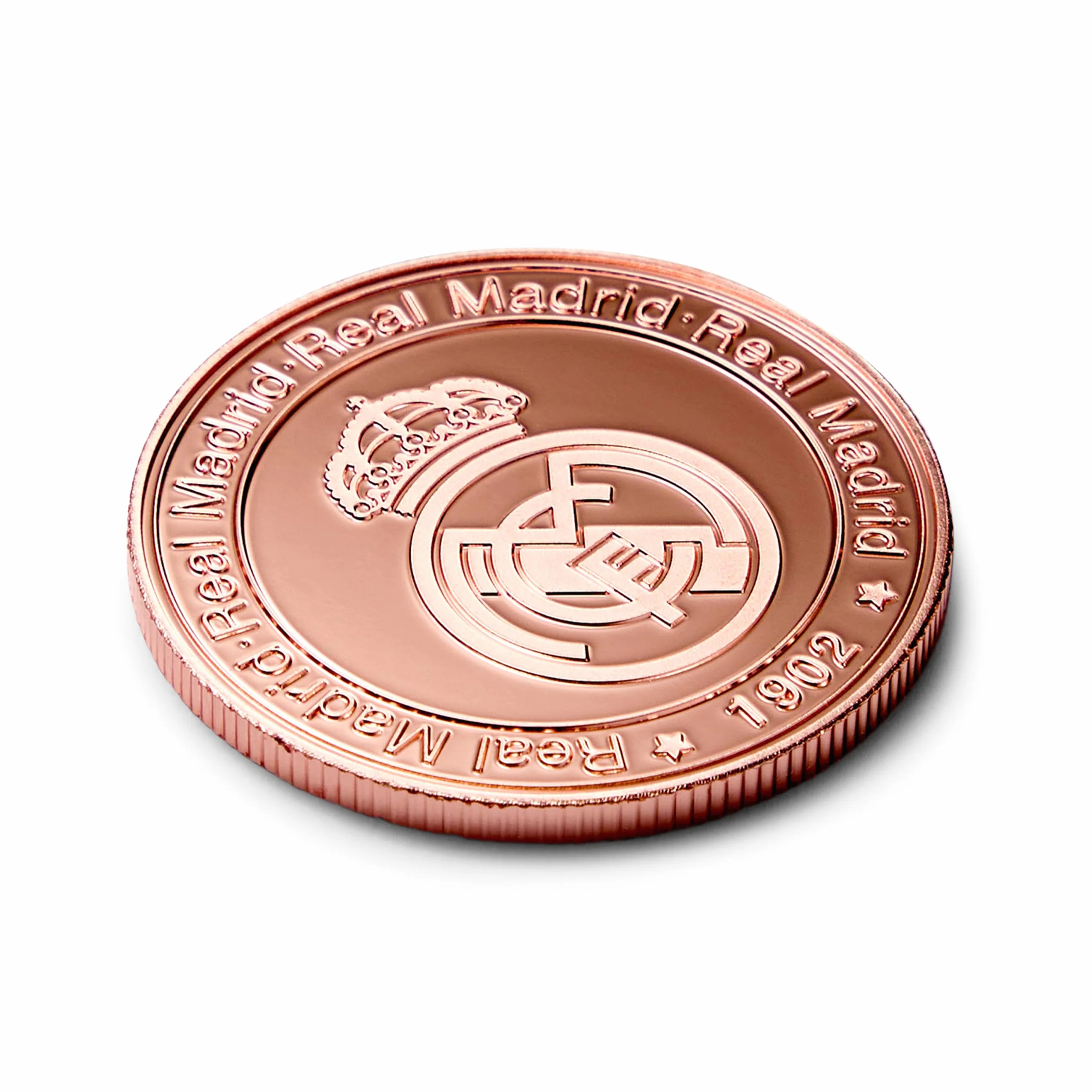 Real Madrid - Moneda edición Especial con Escudo y año de su fundación 1902 - Coleccionable - Cobre - Producto Oficial