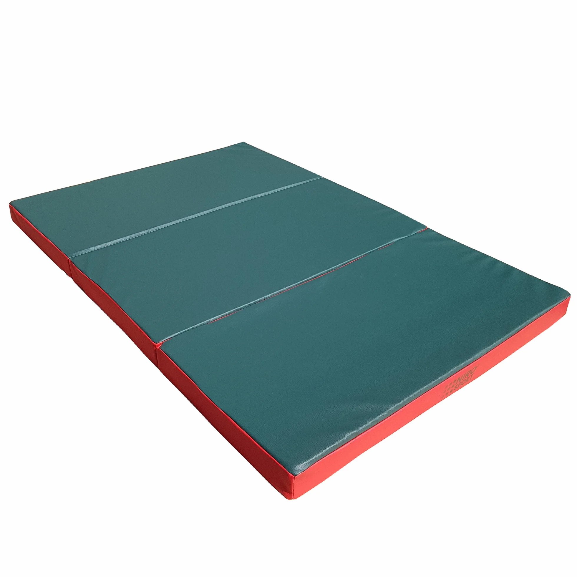 NiroSport Esterilla de gimnasia plegable 150 x 100 cm verde rojo lavable
