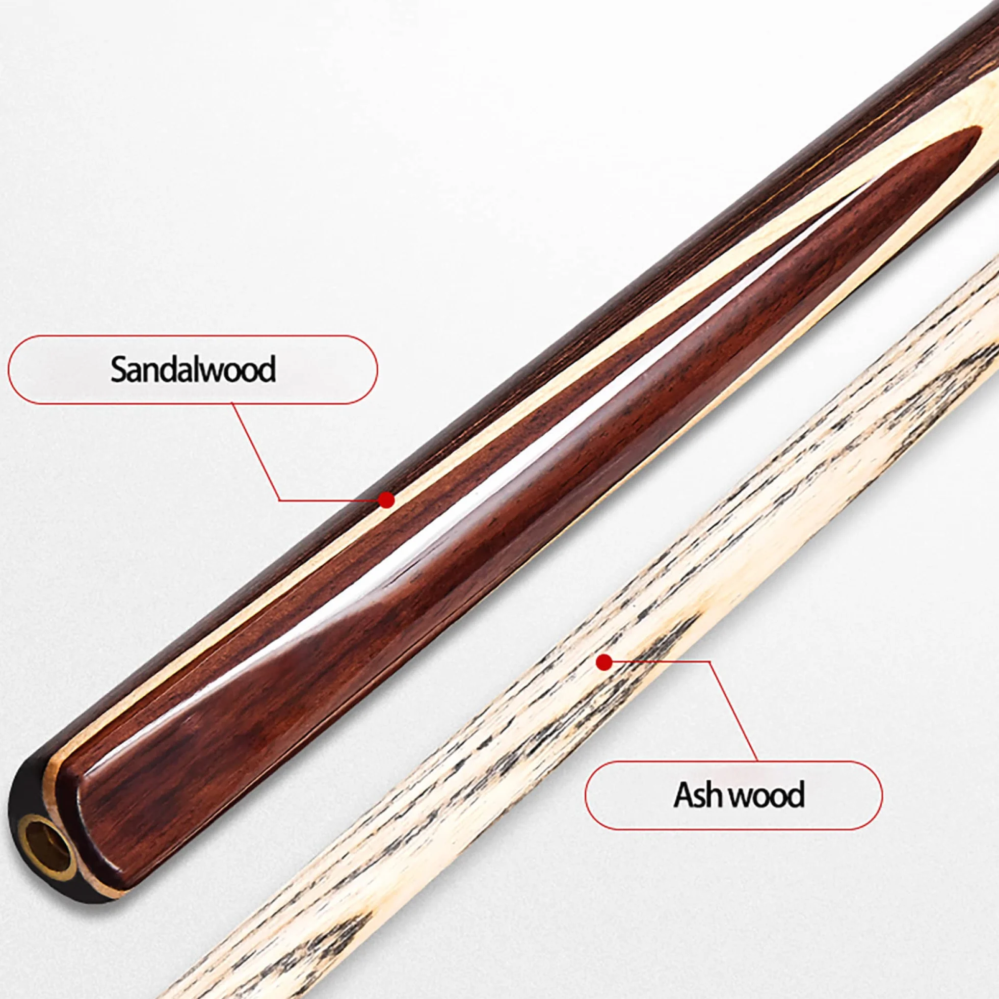 Billar Pool Cue de 57 in 18 Oz 3/4 Madera de Fresno 9mm Hecho a Mano con Varilla de Extensión