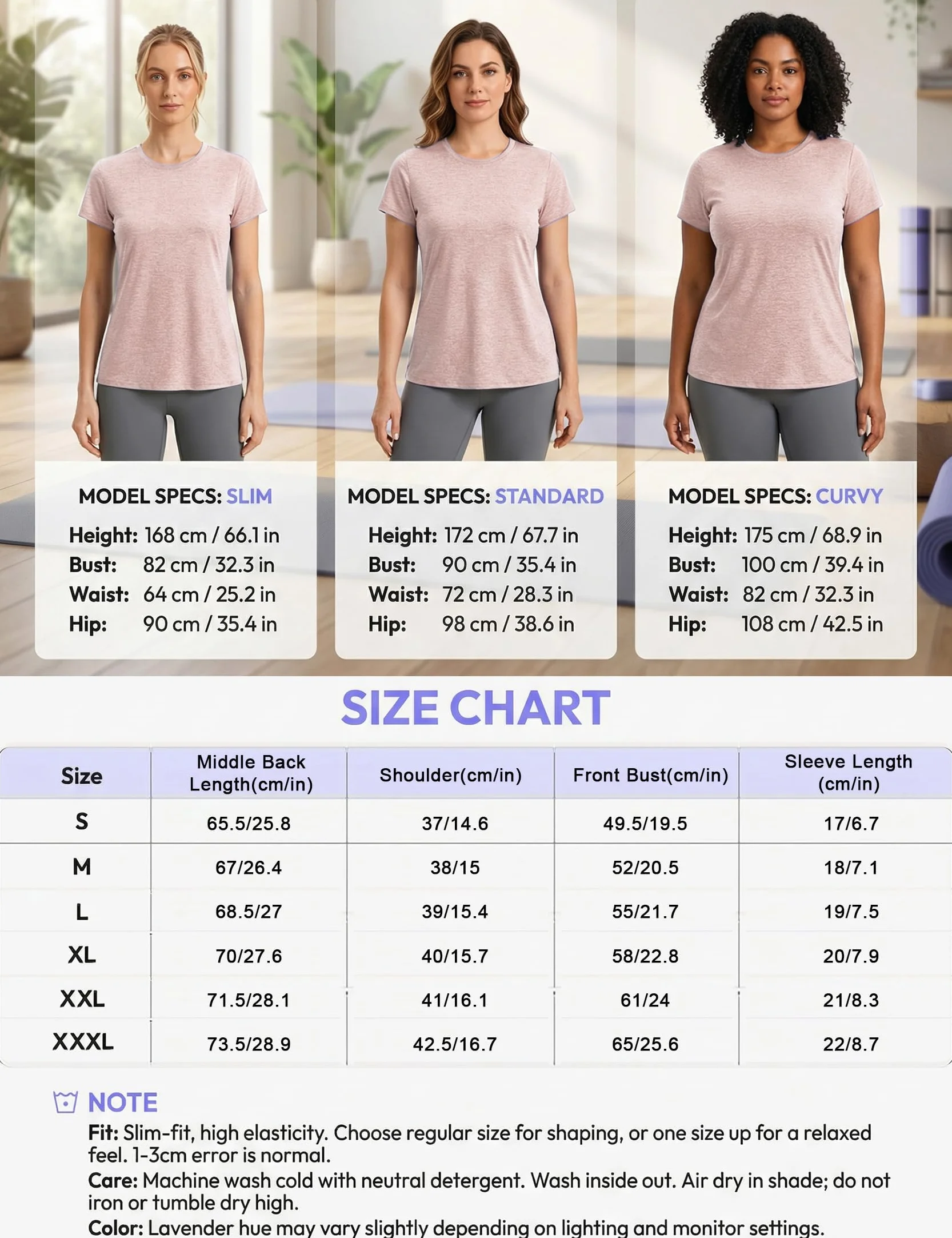 Camiseta Deportiva Mujer Manga Corta Cuello Redondo Transpirable Secado Rápido Fitness Yoga Running S-XXL