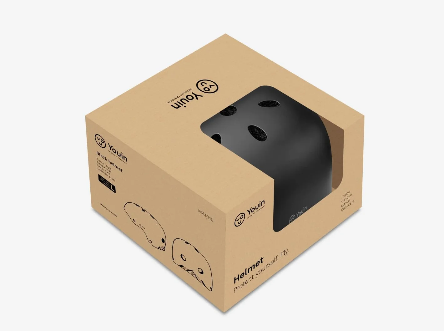 Youin MA1016 Casco Homologado EN1078 Ligero Ajustable Ventilado Talla L 57-63 cm Bicicletas Patinetes