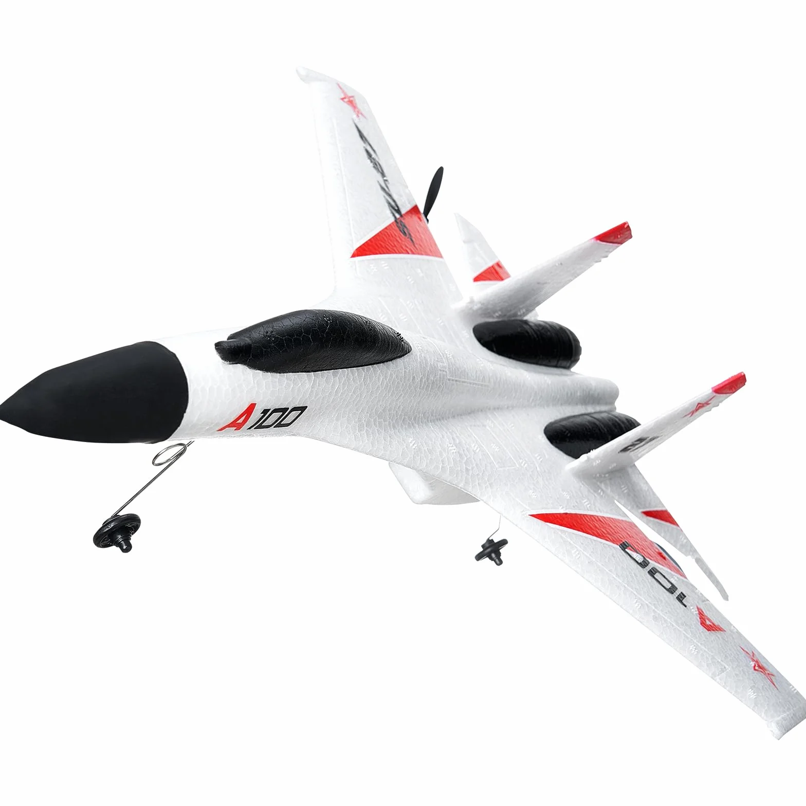 VEVOR Avión RC Avión de Control Remoto de 4 Canales de 2,4 GHz con Estabilizador Giroscópico de 6 Ejes Avión de Combate Listo para Volar Juguete con 2 Baterías para Adultos, Niños, Principiantes