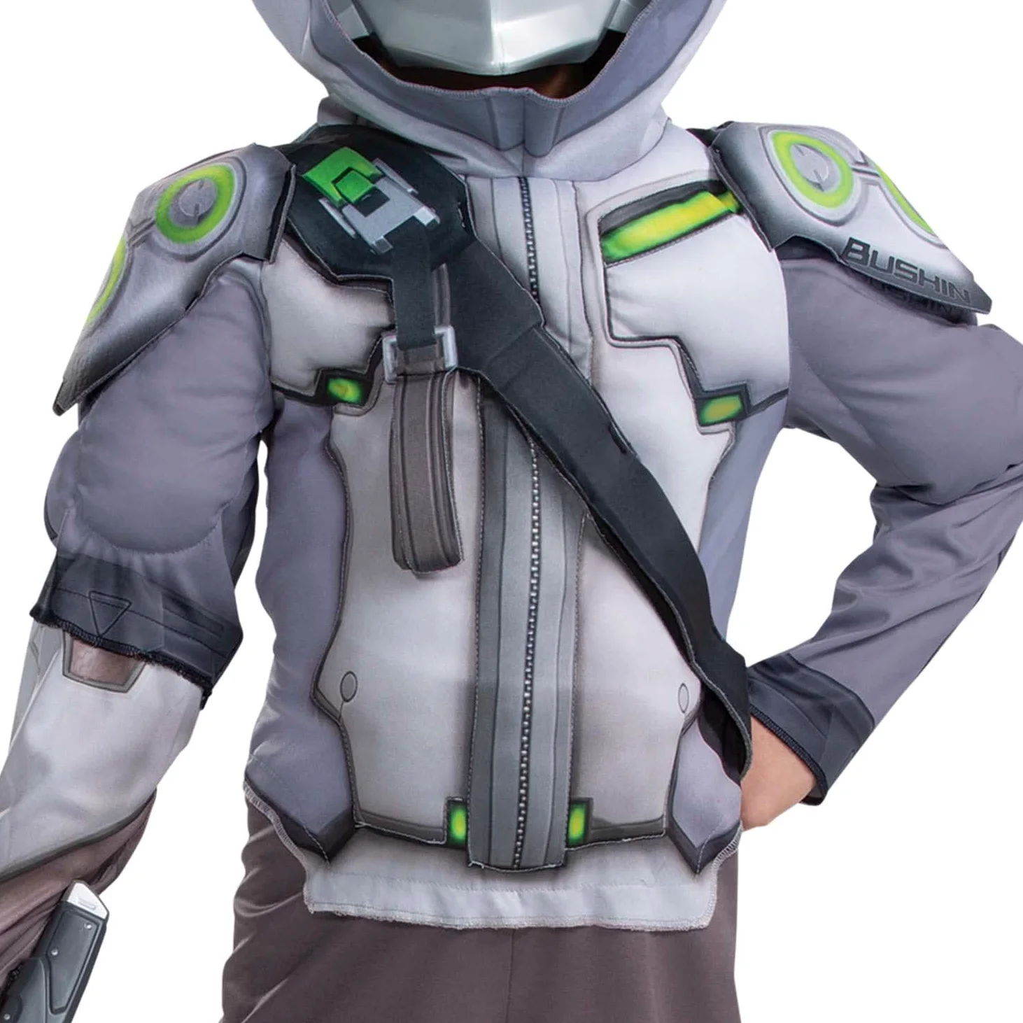 Disguise Disfraz Genji para niños, disfraz oficial de Overwatch con capucha y máscara, tamaño infantil de lujo DisfrazNiños