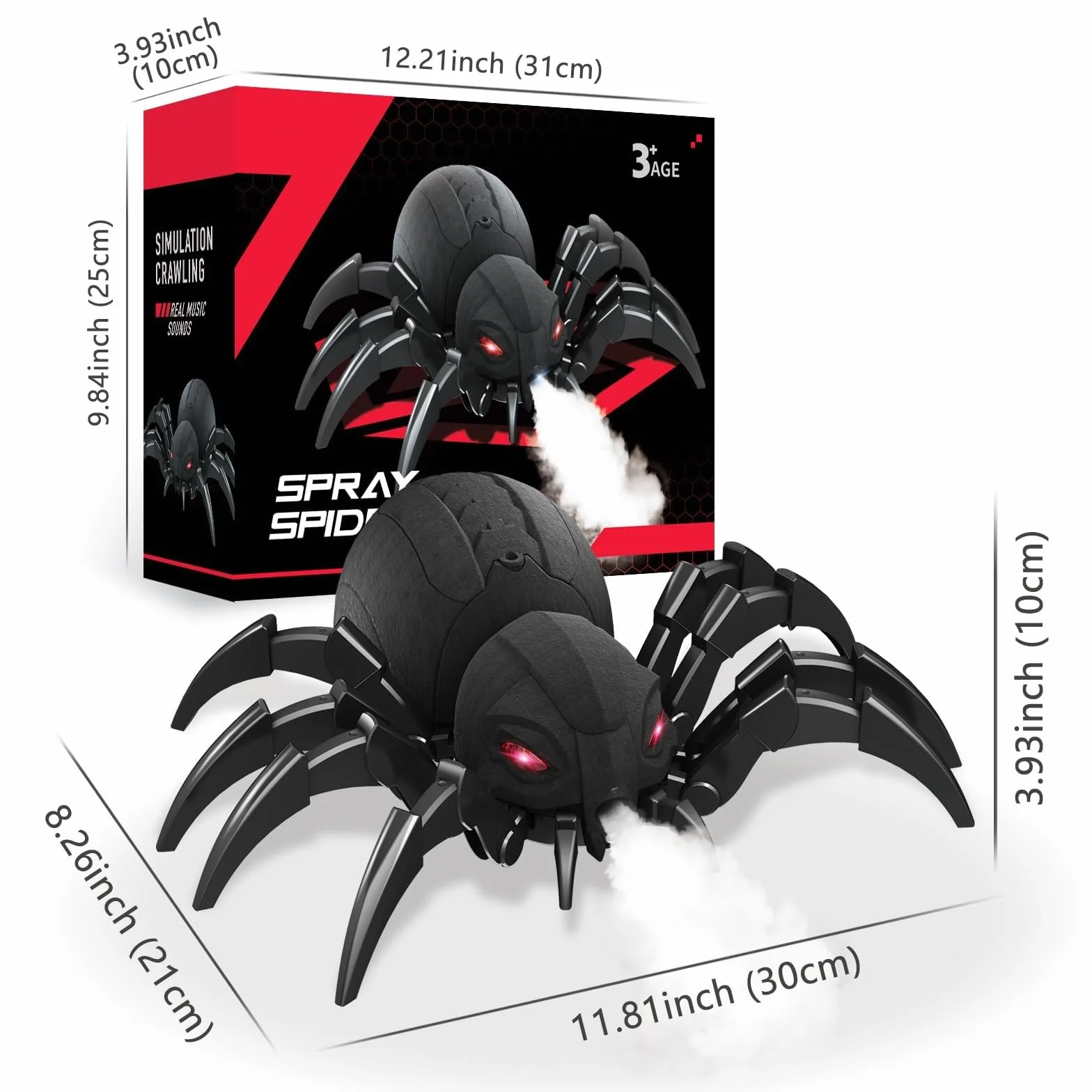 DEUKNICE Robot Araña RC Realista, Juguete Araña de Control Remoto LED, Regalos para 3 4 5 6 7 8 9 10 11 12 años niños niñas, Navidad Cumpleaños Halloween Juguetes para Niños.