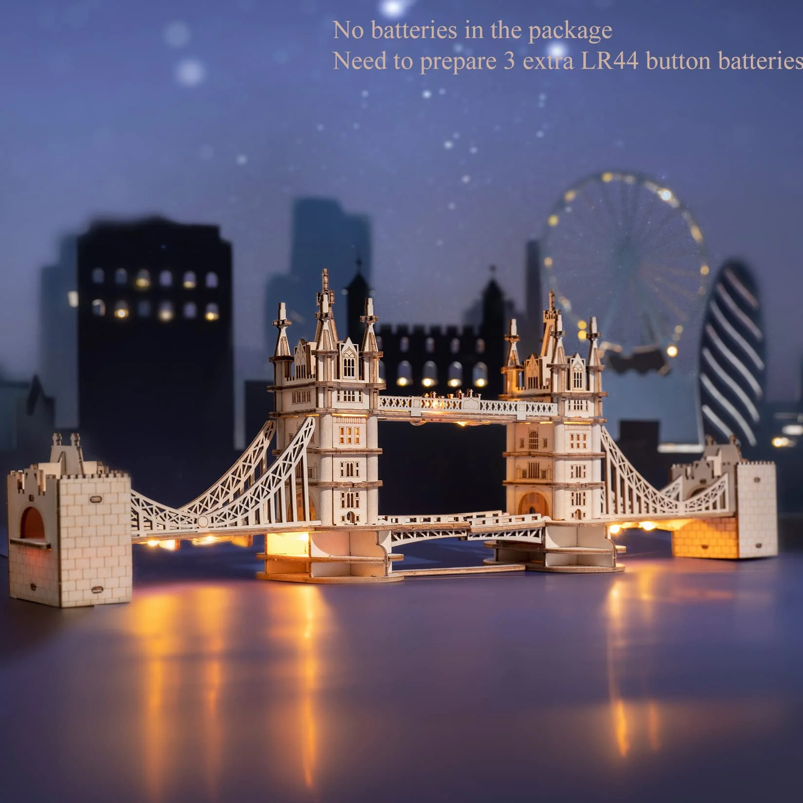 Rolife Puzzle 3D Madera Antiguo Maquetas para Montar para Construir Adultos Niñas Puente de la Torre 113 Piezas, Tower Bridge, Sin Pilas en el Paquete