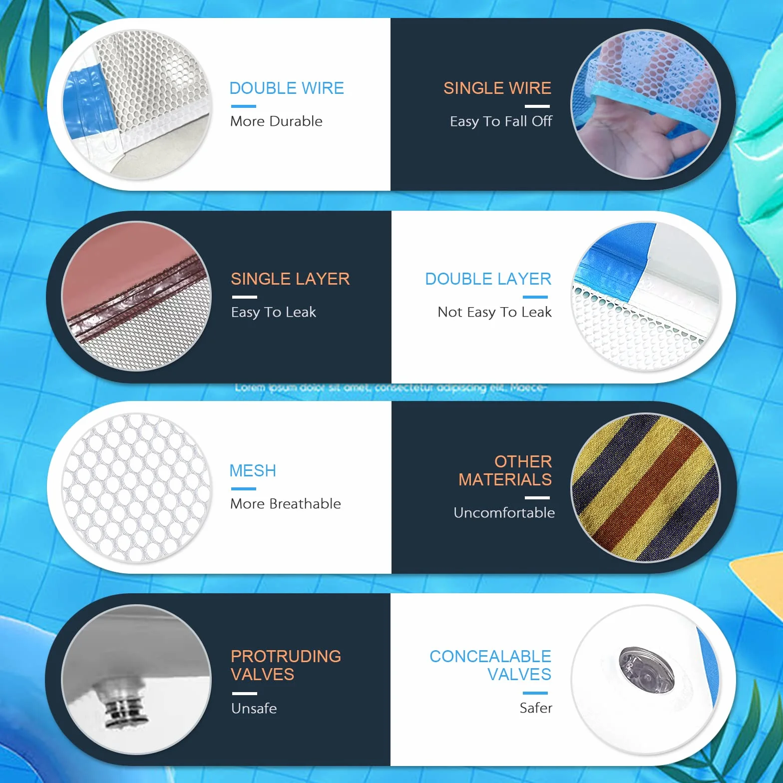 Colchoneta Piscina Adultos Hinchables para Piscina Flotadores Piscina Hamaca De Agua Colchonetas Inflables Piscina Colchoneta Playa Hinchable Hamaca Piscina Flotante Juguetes para Fiestas Océano