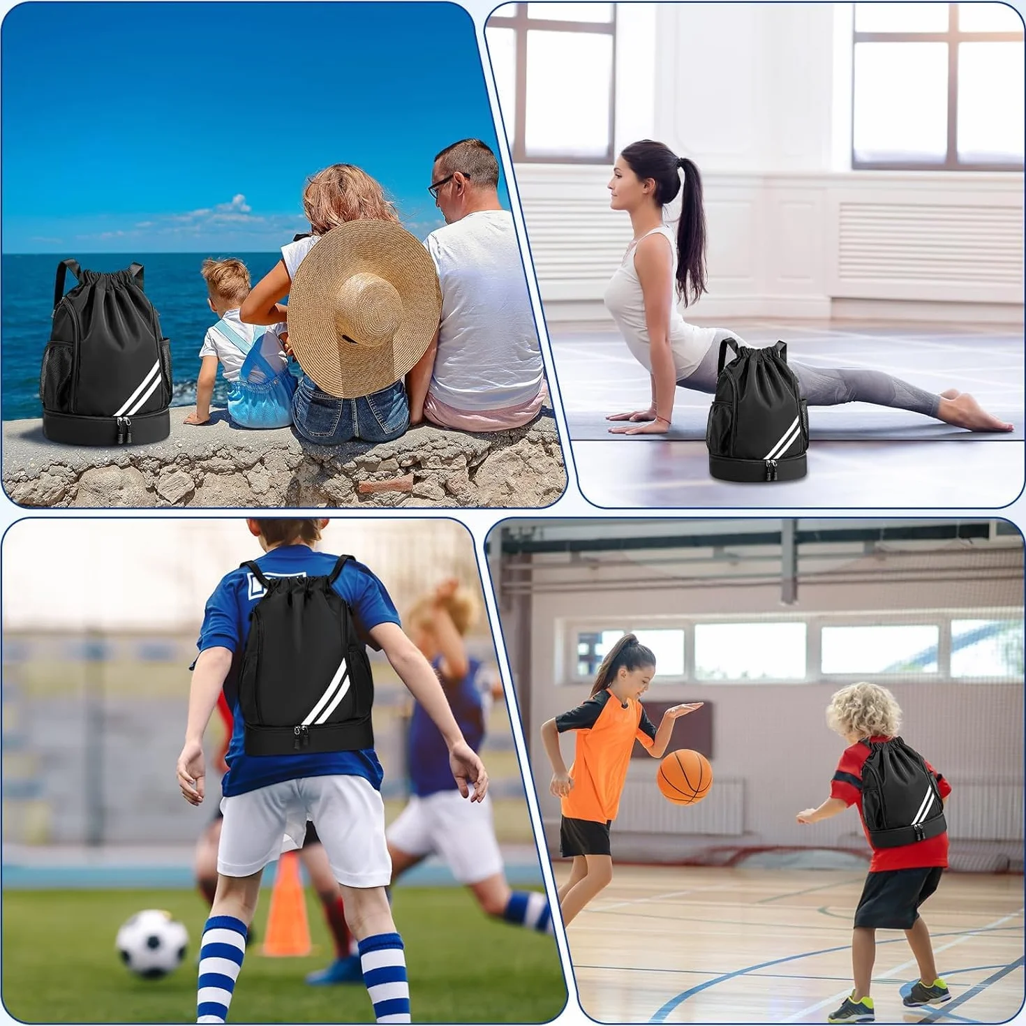 Zorplex Mochila deportiva impermeable gran tamaño con compartimento para zapatos