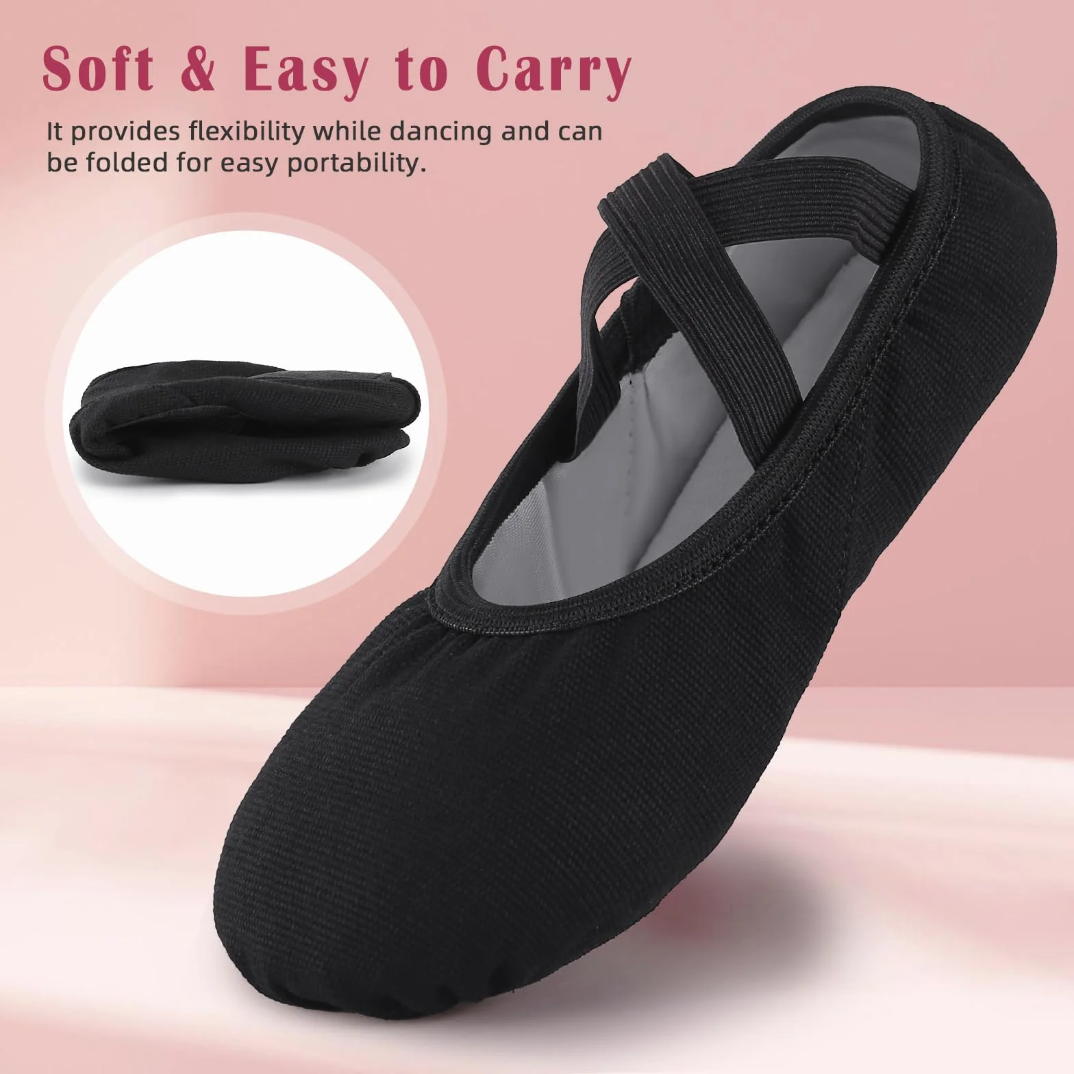 Zapatillas Ballet Canvas para Niña y Mujer Zapatos de Baile Suela Partida Cuero 22-43 EU