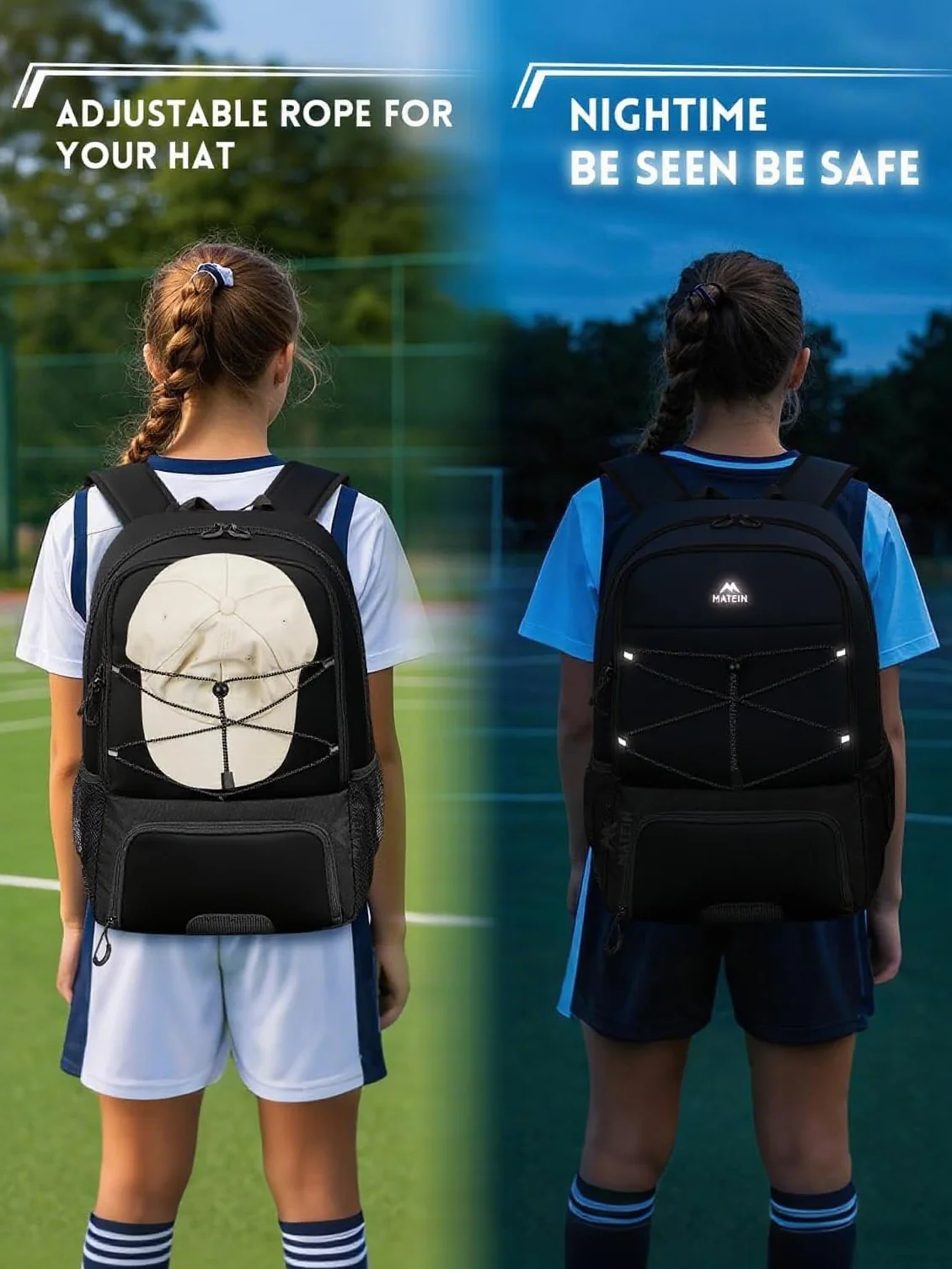 MATEIN Mochila Deporte Mujer Impermeable 15.6 Pulgadas con Zapatillero