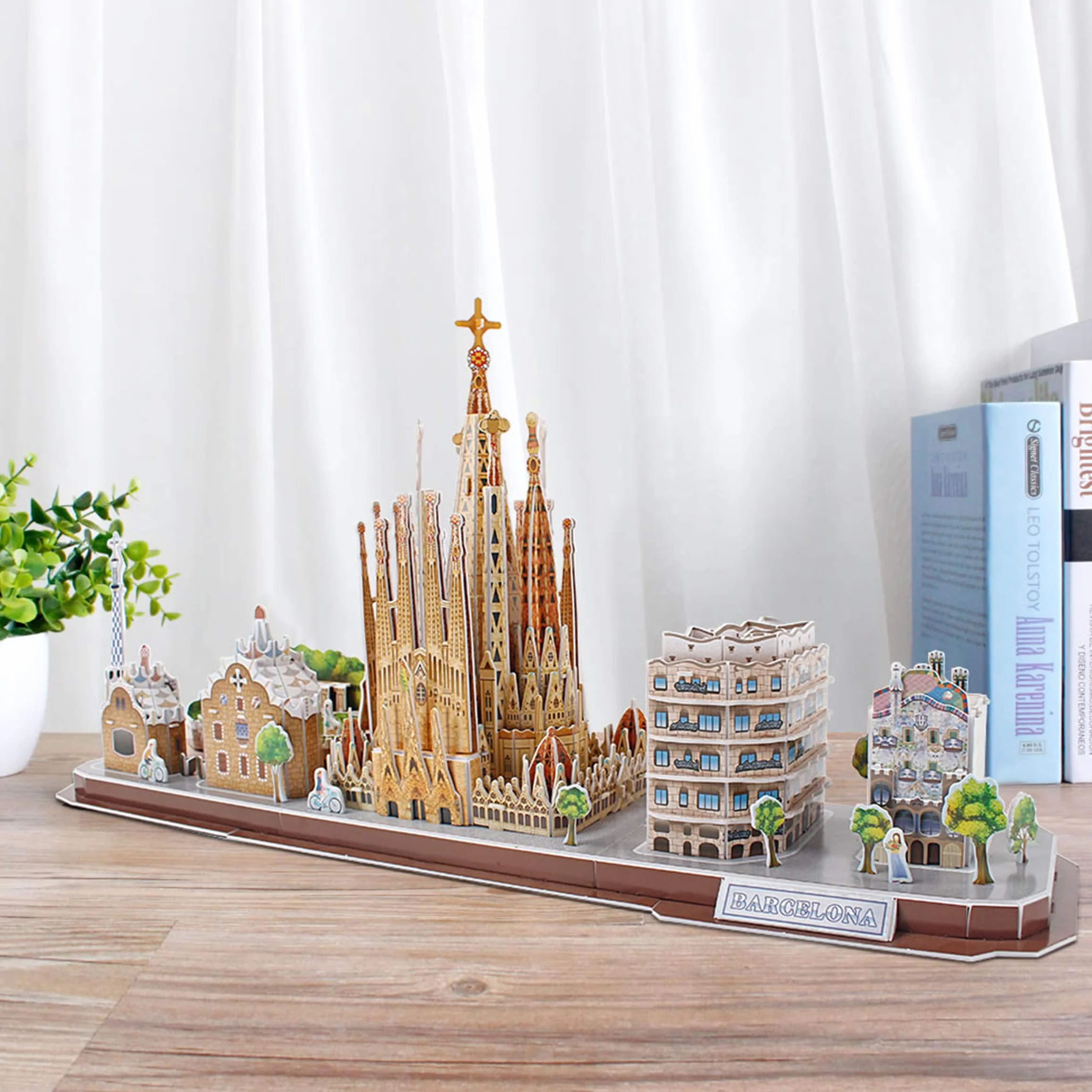 Puzzle 3D - Barcelona Cityline | Puzzle 3D Niños Y Adultos | Maquetas para Montar Y Construir | Puzzles 3D | Maquetas para Construir Adultos Y Niños | 186 Piezas | Regalo Niño 8 Años