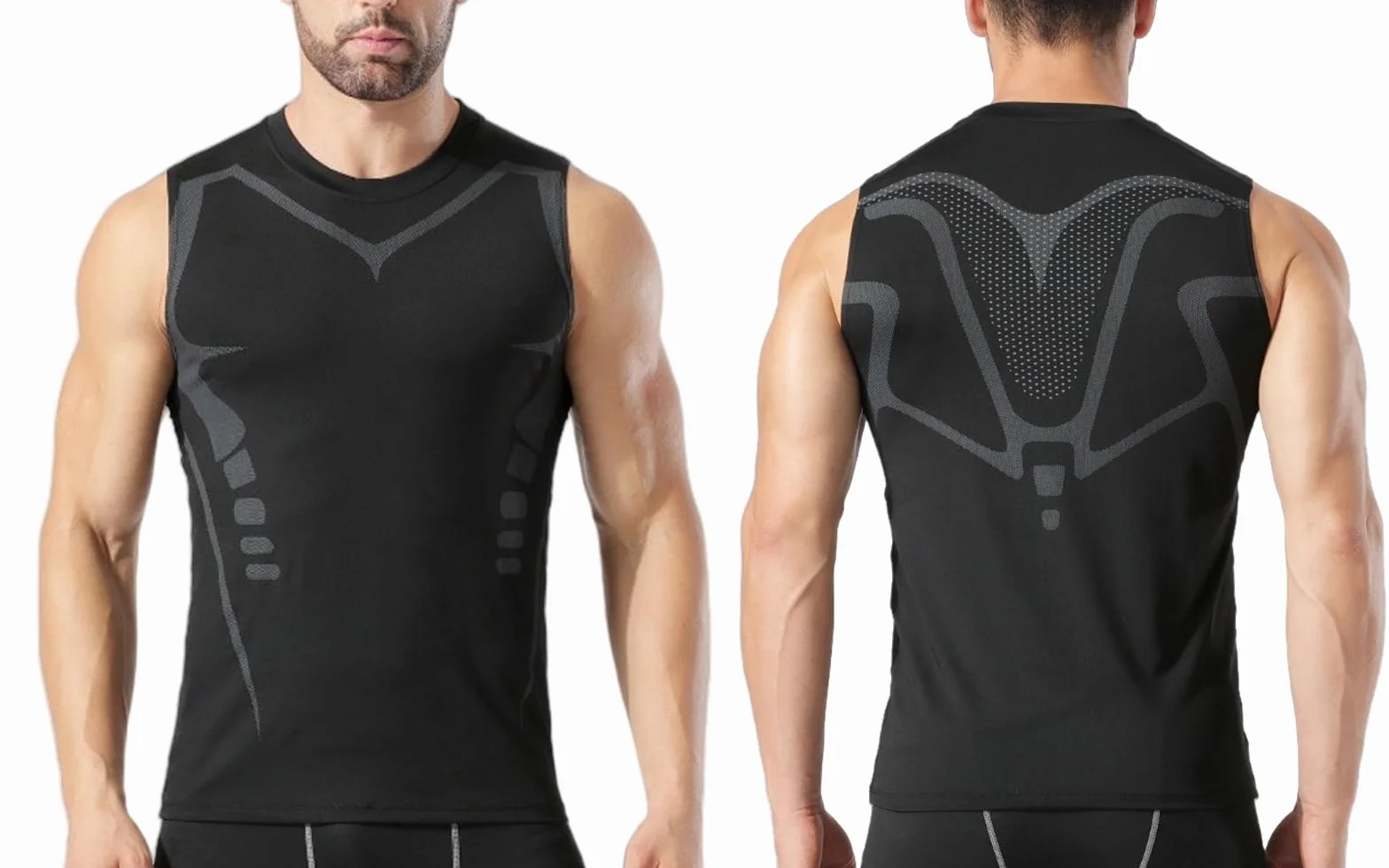 Camiseta de compresión sin mangas para hombre transpirable secado rápido tops de jogging fitness