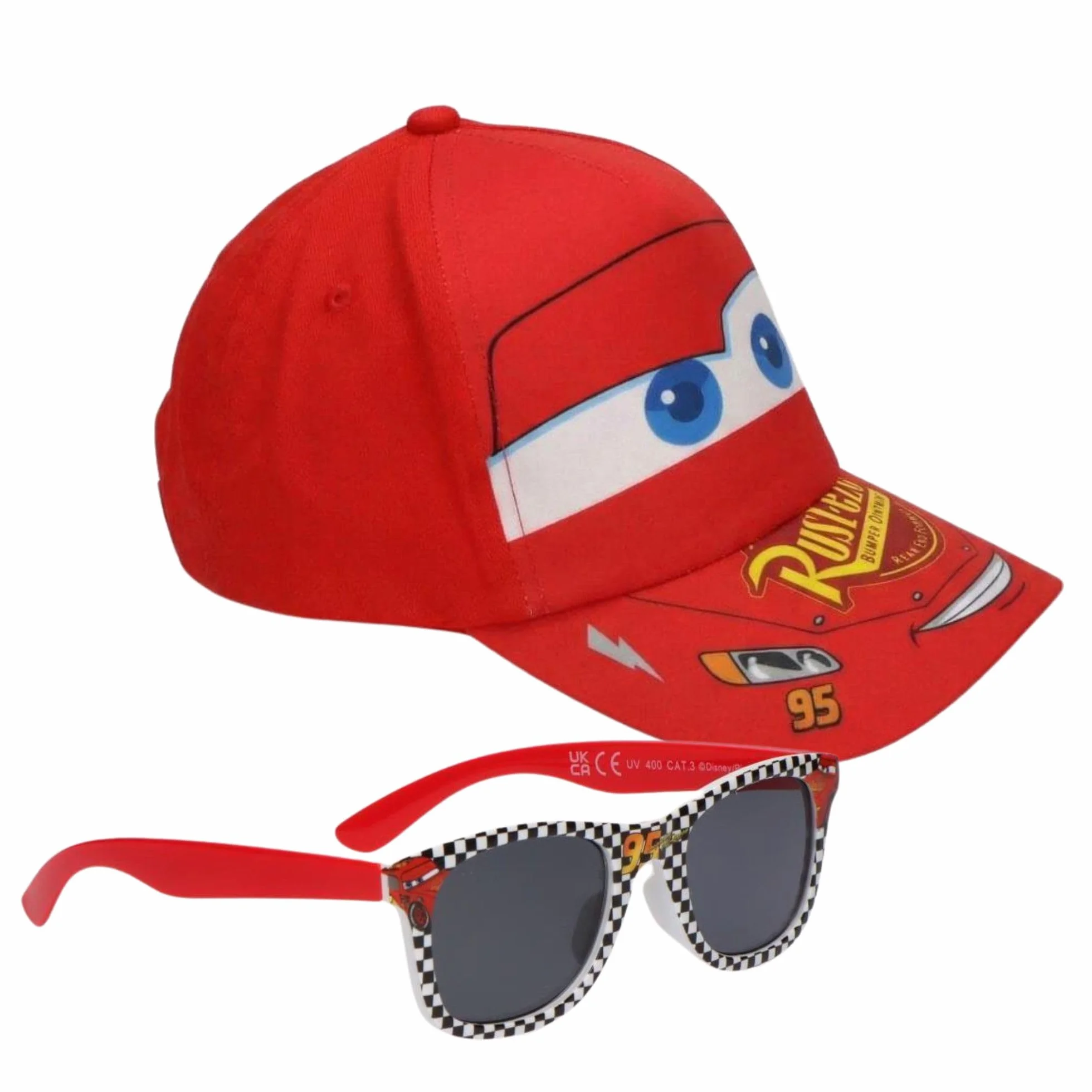 Gorra y Gafas de Sol Cars para Niños y Niñas – Accesorios Infantiles para el Verano, Protege del Sol, Ideal para Playa, Piscina y Actividades al Aire Libre, Diseño Divertido y Cómodo