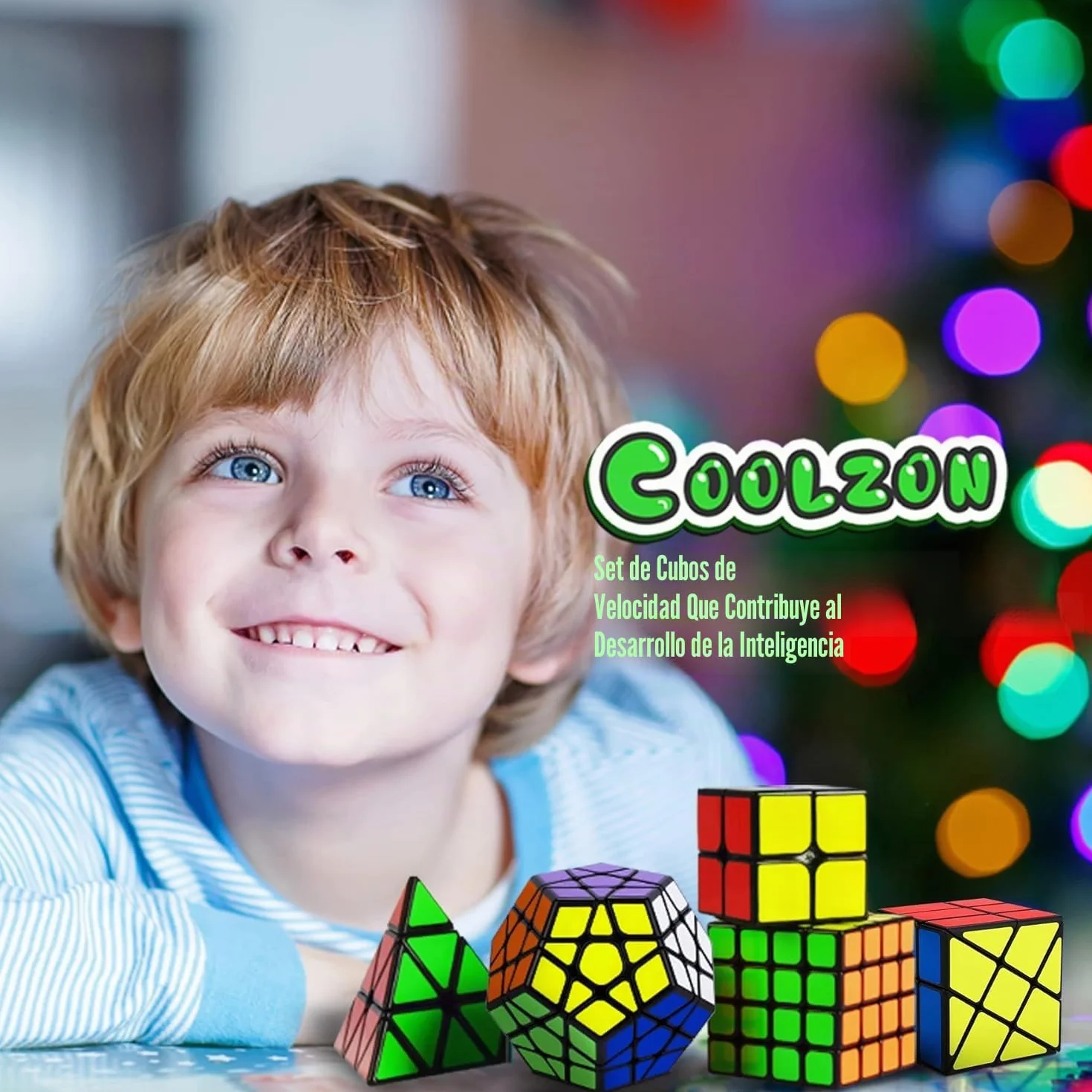 Coolzon Cubo Magico Set, Magic Cube Set de 5 Cubos Mágicos, Juego de Cubos Mágicos de Velocidad 2x2 4x4 Fenghuolun Pyraminx Pyramid Megaminx Fenghuolun Puzzle Cube Toy Presente para Niños Adultos