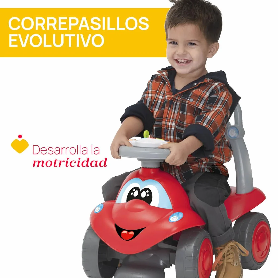 Chicco Andador Correpasillos 2 en 1 Billy El Caminón, Interactivo con Sonidos y Luces, Andador Bebé Primeros Pasos, Juguetes Bebés y Niños De 9 Meses a 3 Años, Amarillo