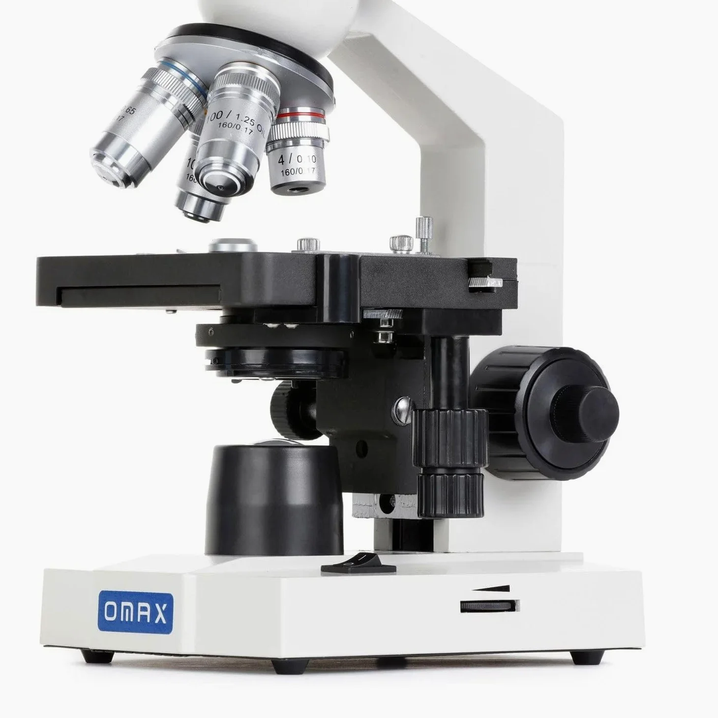 Microscopio binocular LED de laboratorio con escenario mecánico y enfoque coaxial, aumento de 40x a 2000x para investigación científica y educación