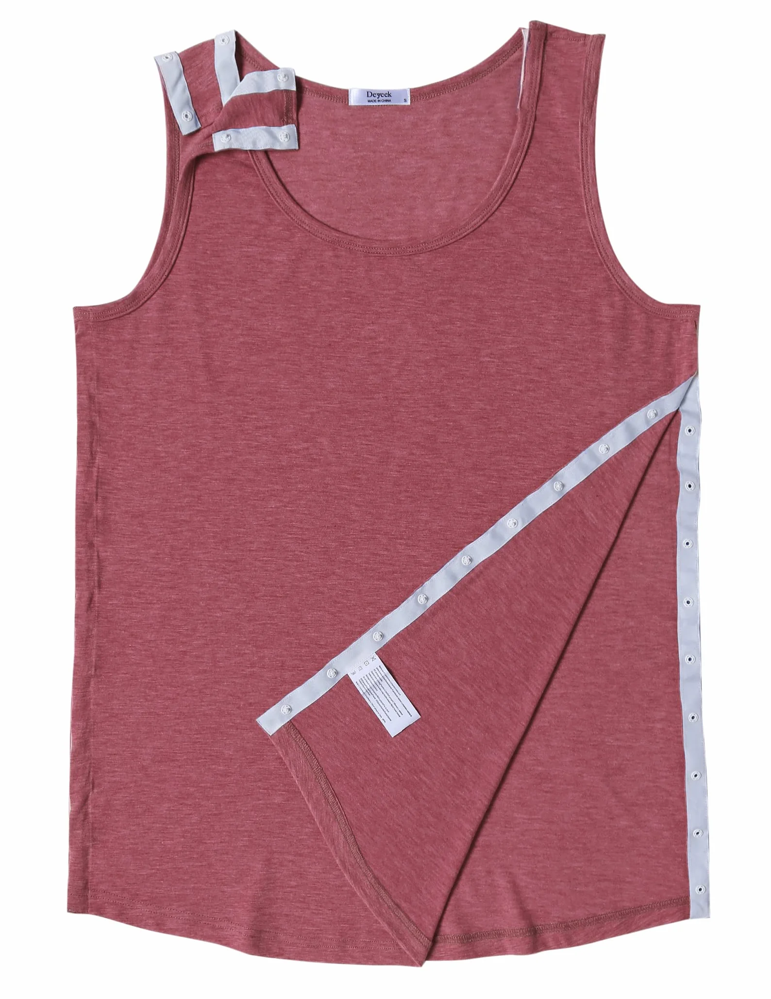 PINSPARK Camiseta Unisex para después de Cirugía de Hombro sin Mangas con Cierre a Presión