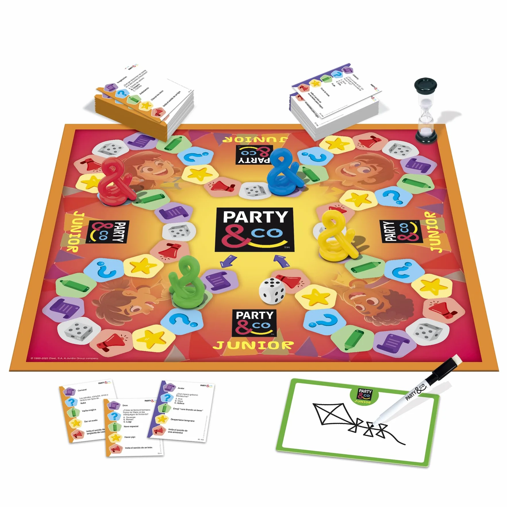 Party & Co. Junior - Juegos Infantiles para niños +8 Años, Juego de Mesa Multi-Prueba, Juego de Mesa por Equipos, Regalos niños 8 años