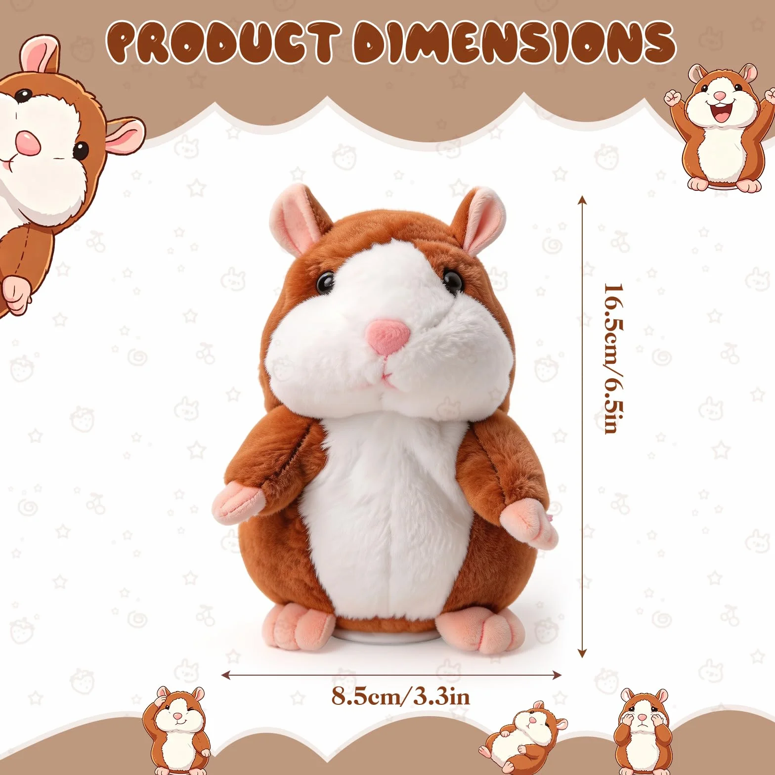 TaimeiMao Hámster Parlante,Hámster Hablando,Hamster Juguete Parlante,hámster Parlante de Peluche,hámsters Interactivo,Interactivo Juguetes de Felpa, Cumpleaños