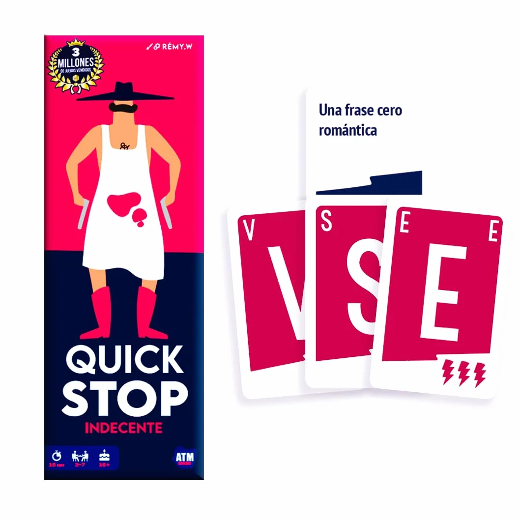 QuickStop - Juegos de Mesa para Adultos y Familia +16 - Dinámico, Rápido y Atrevido - De 2 a 7 Jugadores - Juego de Fiesta para Amigos - Español
