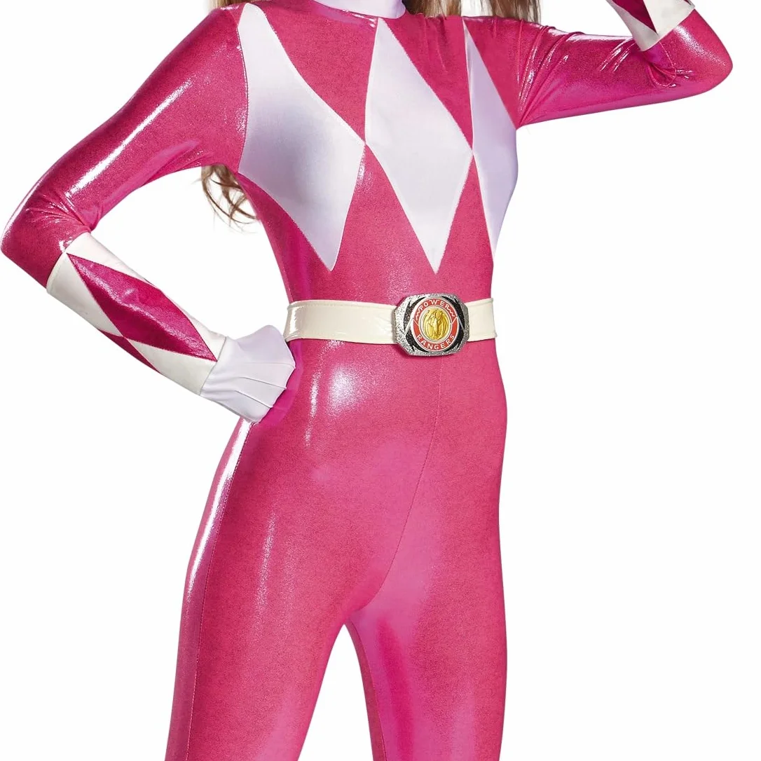 Disguise Costumes Disfraz de Mighty Morphin Power Rangers Pink Ranger Sassy para mujer, Rosa/blanco, S