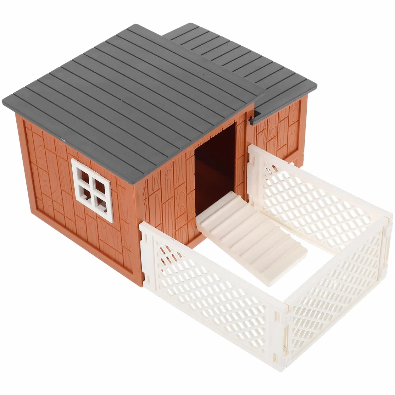 Milisten Gallinero Realista Para Niños 7.87X5.90X3.42 Pulgadas Modelo De Casa De Pollo Con Kit De Construcción Diy Decoración Educativa Y Escena De Granja En Miniatura Con Valla De Alambre De Plástico