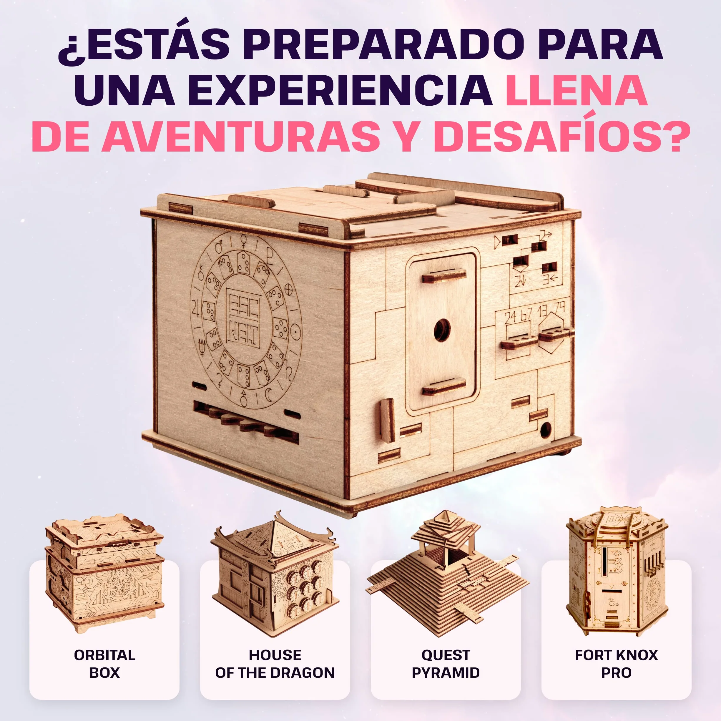 ESC WELT Space Box Caja Rompecabezas de Madera con Compartimentos Ocultos