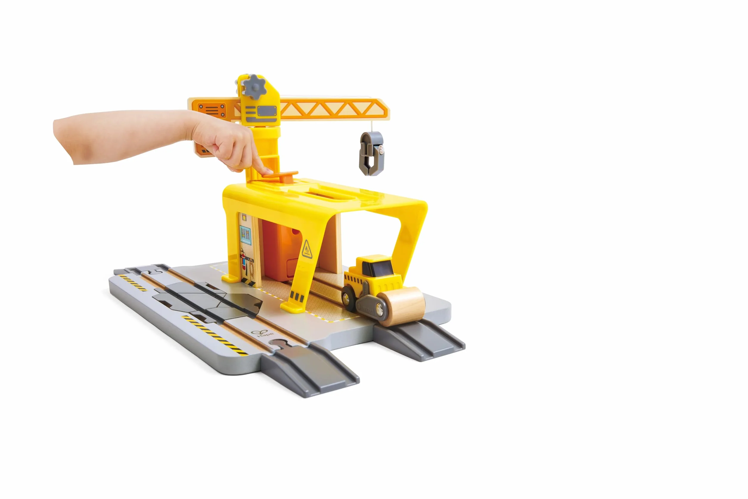 Grúa de construcción Hape para niños|Set Ampliable para Juego Creativo