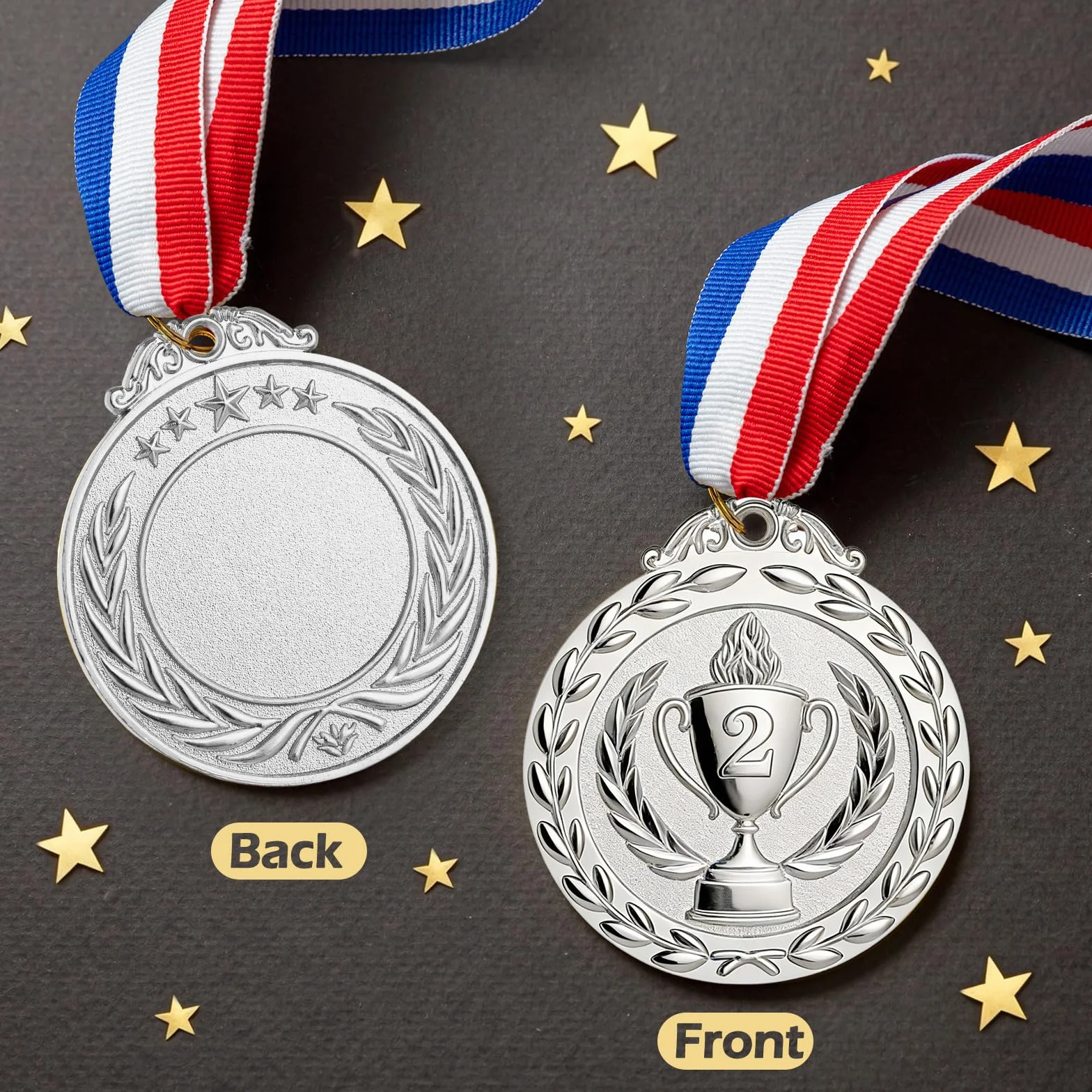 Medallas de Metal Dorado con Cinta para Adultos, Estudiantes, Atletas - Ganador Competiciones Deportes Fiestas