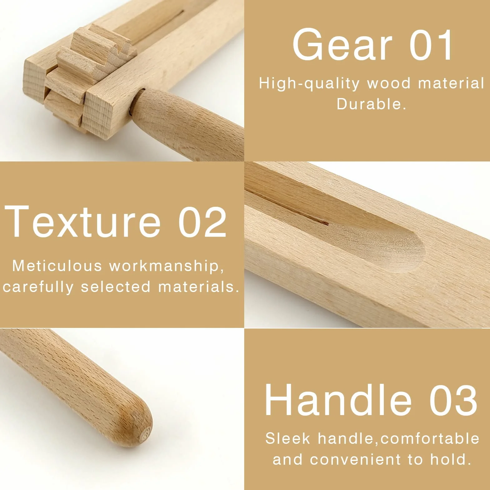 Madera de Spinning de Trinquete 2 Piezas, Carraca de Madera, Instrumentos Musicales para Niños, Matraca en Bambú, Juguetes de Instrumentos Musicales