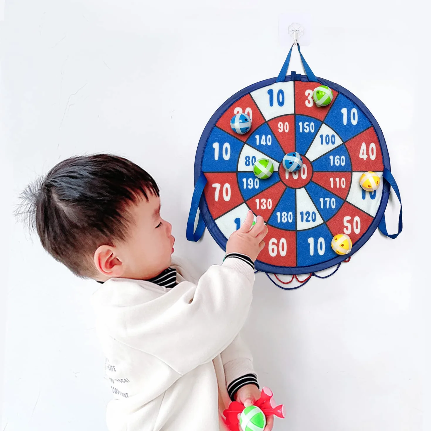 Canasta Baloncesto Infantil con Diana Dardos, 2 in 1 Plegable Doble Diana y Mini Canasta Juguete, Interiores y Exteriores Lanzamiento Juego, Niños Regalo Juegos de Fiesta