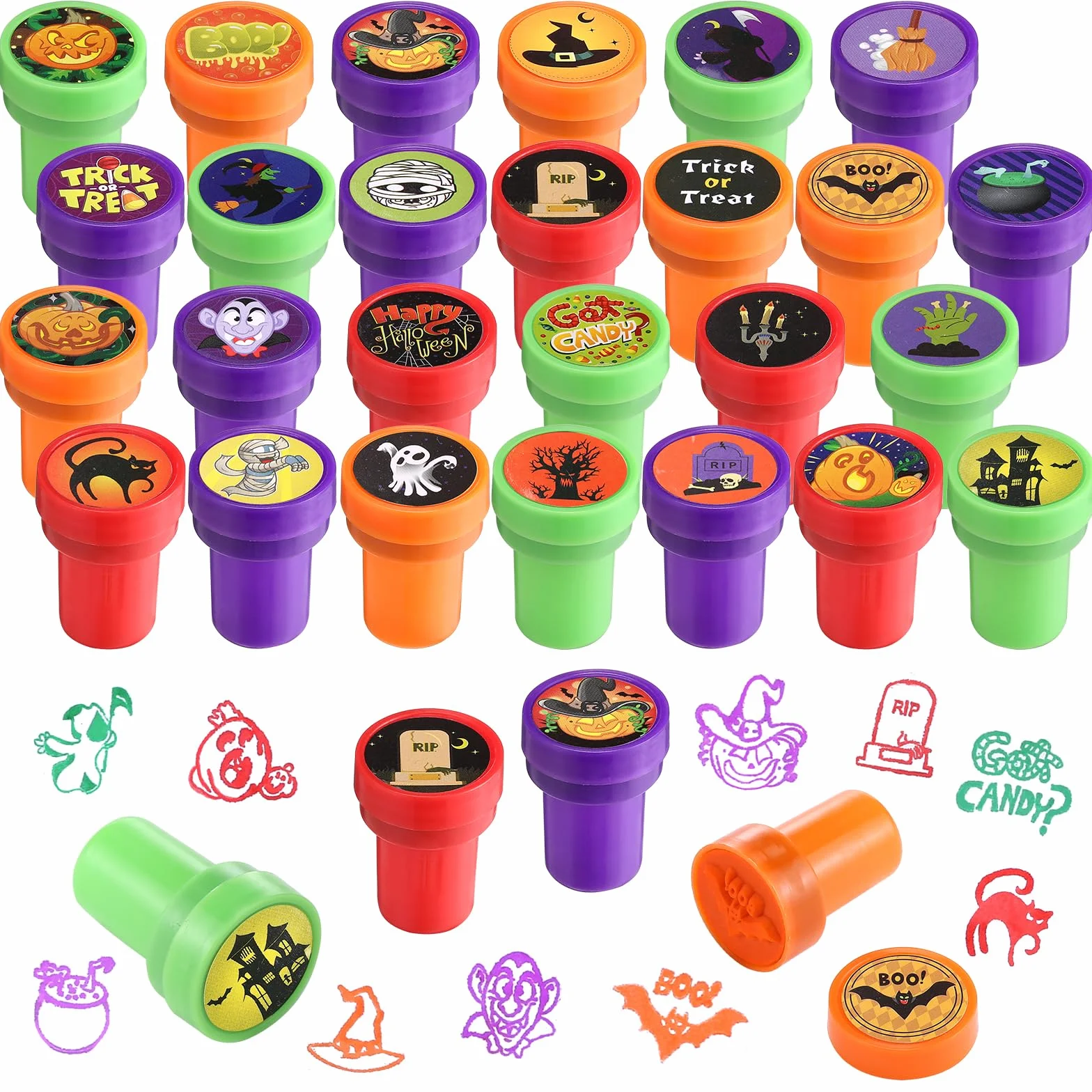Kesote 26 Piezas Sellos de Halloween Juego de Sellos Multicolores Sellos Infantiles para Niños Manualidades para niños