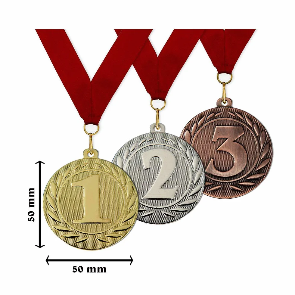 Larius Medallas de premio ganador de metal 3 piezas para deportes competiciones 1-2-3 plazas
