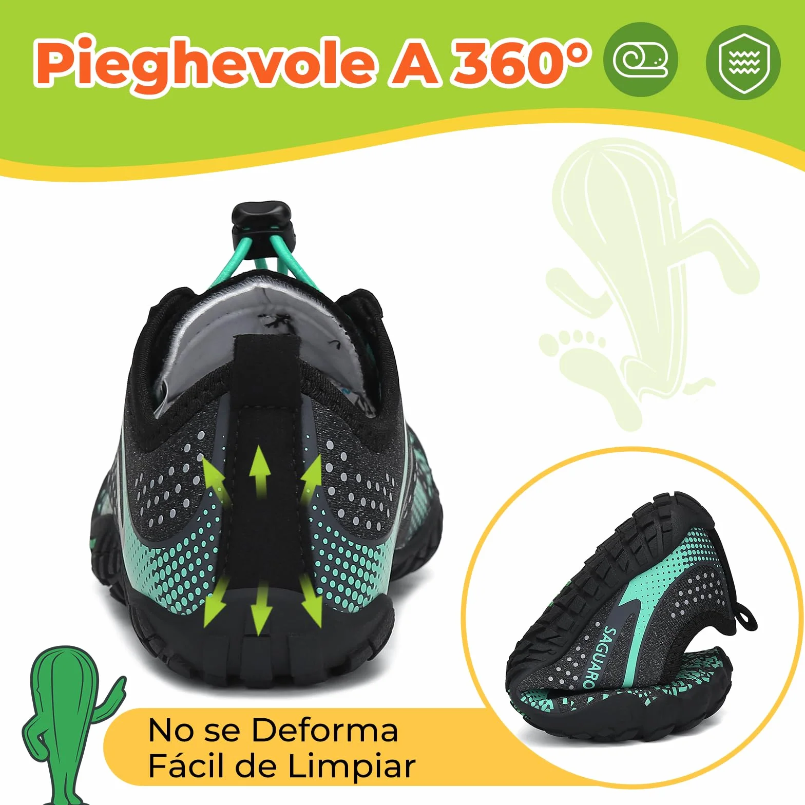 SAGUARO Barefoot Zapatillas Minimalista Trail Running Niños Niñas Gr.24-36