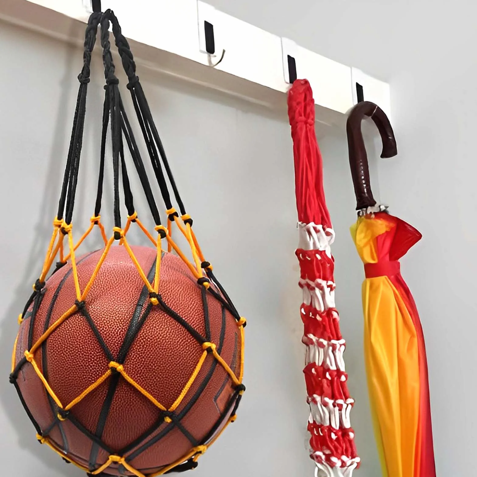 Bolsa de Globo de Malla 5 Piezas con Aguja Inflable para Fútbol, Baloncesto, Balonmano