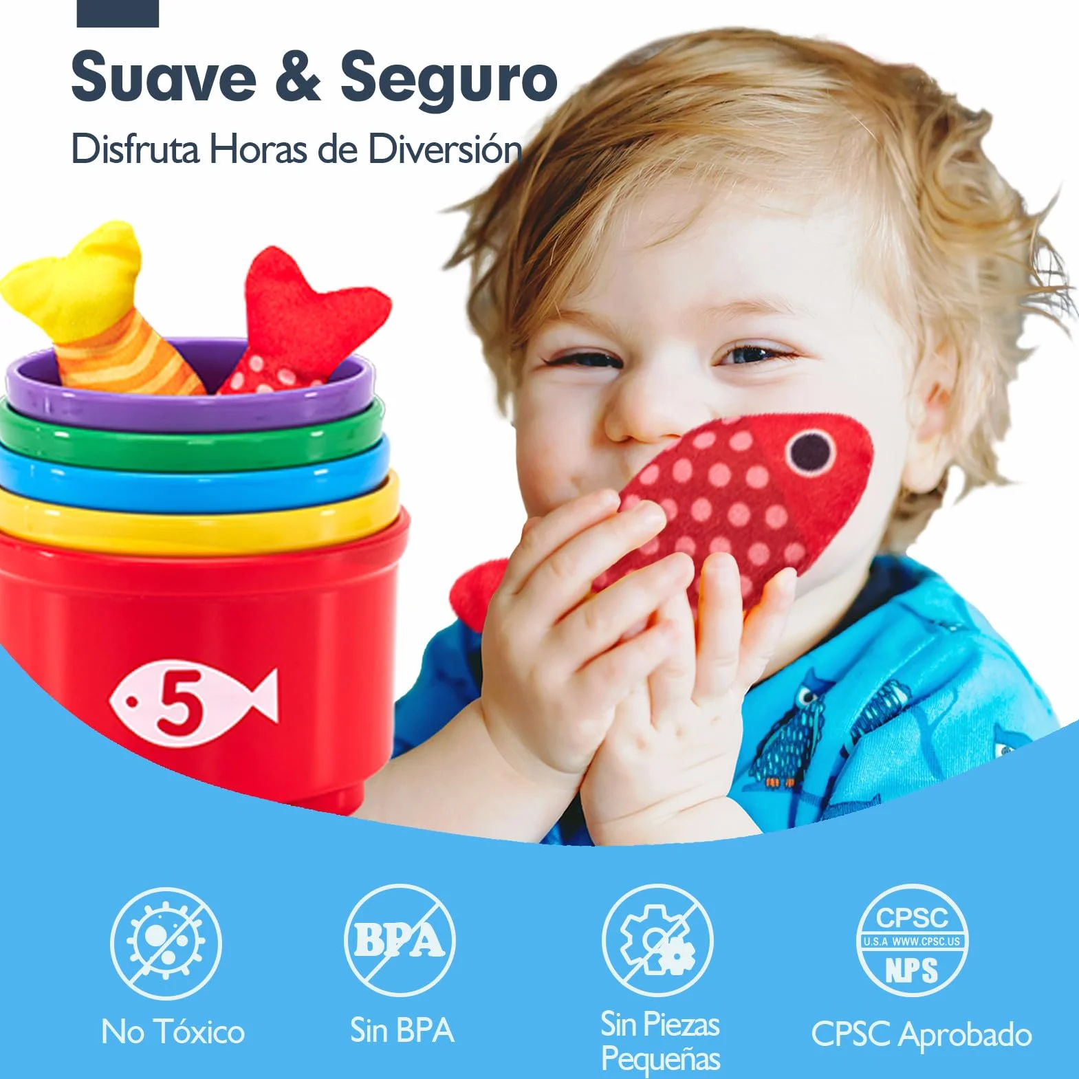 hahaland Juguetes Niños 1 año Montessori - Juego Pesca de Tela Juguetes Montessori Educativos Niños 1 2 3 años - Original Regalo Bebe 1 año Niño Niña