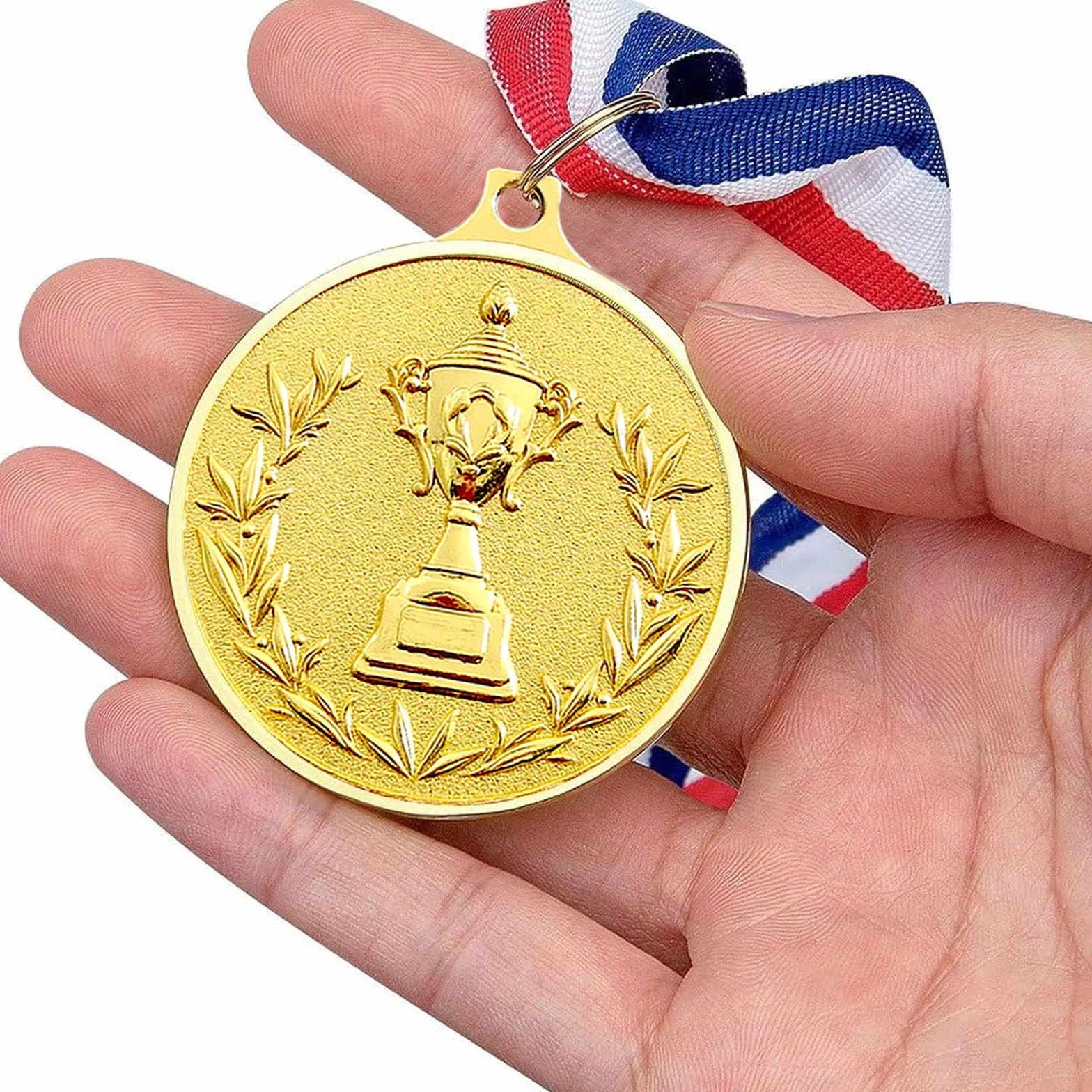 Medallas de Metal 5.0cm, Medallas de Oro Plata Bronce con Cintas para Premios Deportivos y Fiestas