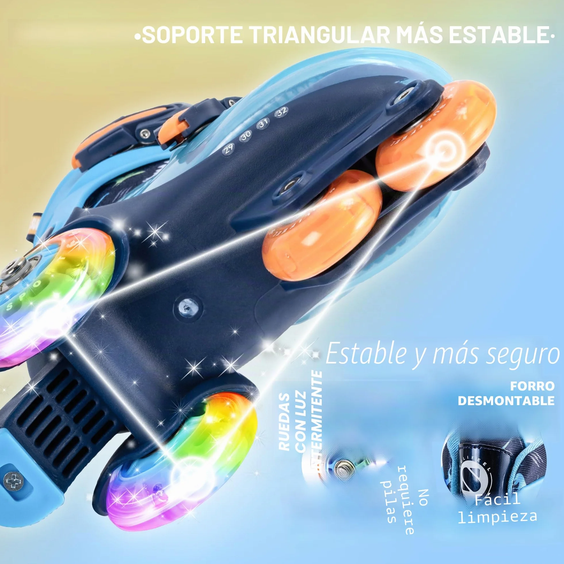 SULIFEEL Patines Ajustables para Niños con Ruedas Luminosas