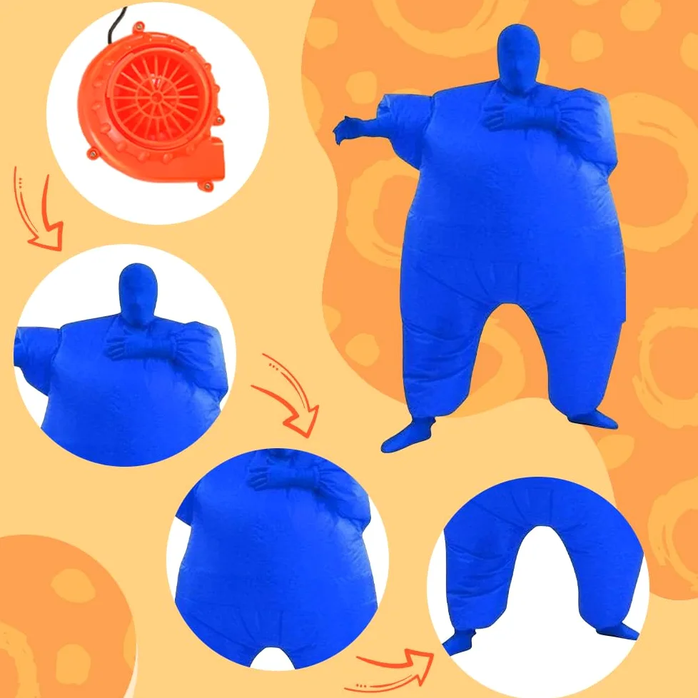 Qshine Disfraz inflable de cuerpo completo para adultos, disfraz de Halloween, divertido disfraz de fiesta inflable