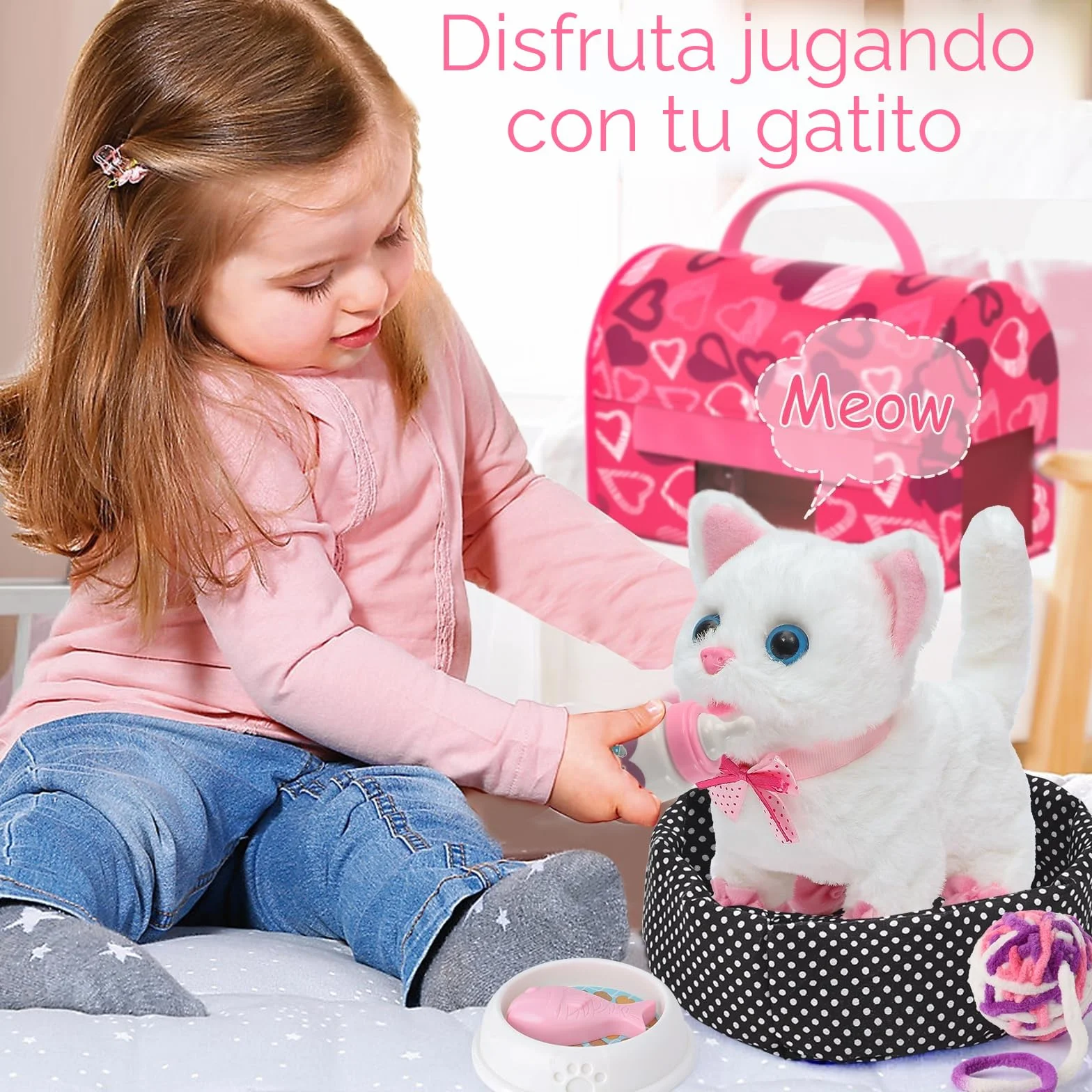 Tacobear Juguete Electrónico para Gatos Peluche Interactivo Juguetes para Bebés Que Ladran y Mueven la Cola Regalos para Niñas de 3 4 5 6 Años Juguetes para Niñas de 3 4 5 6 Años